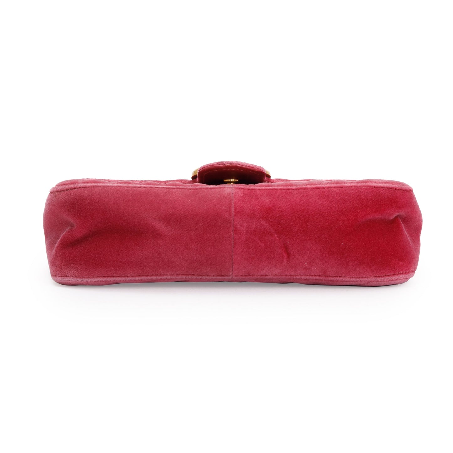 Gucci Pink Velvet Matelasse GG Marmont Small Shoulder Bag