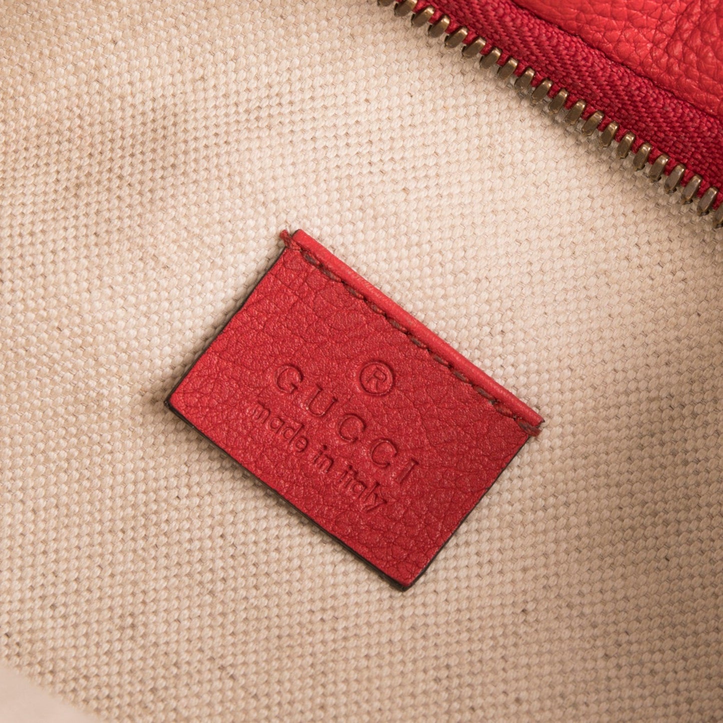 Gucci Print Leather Belt Bag