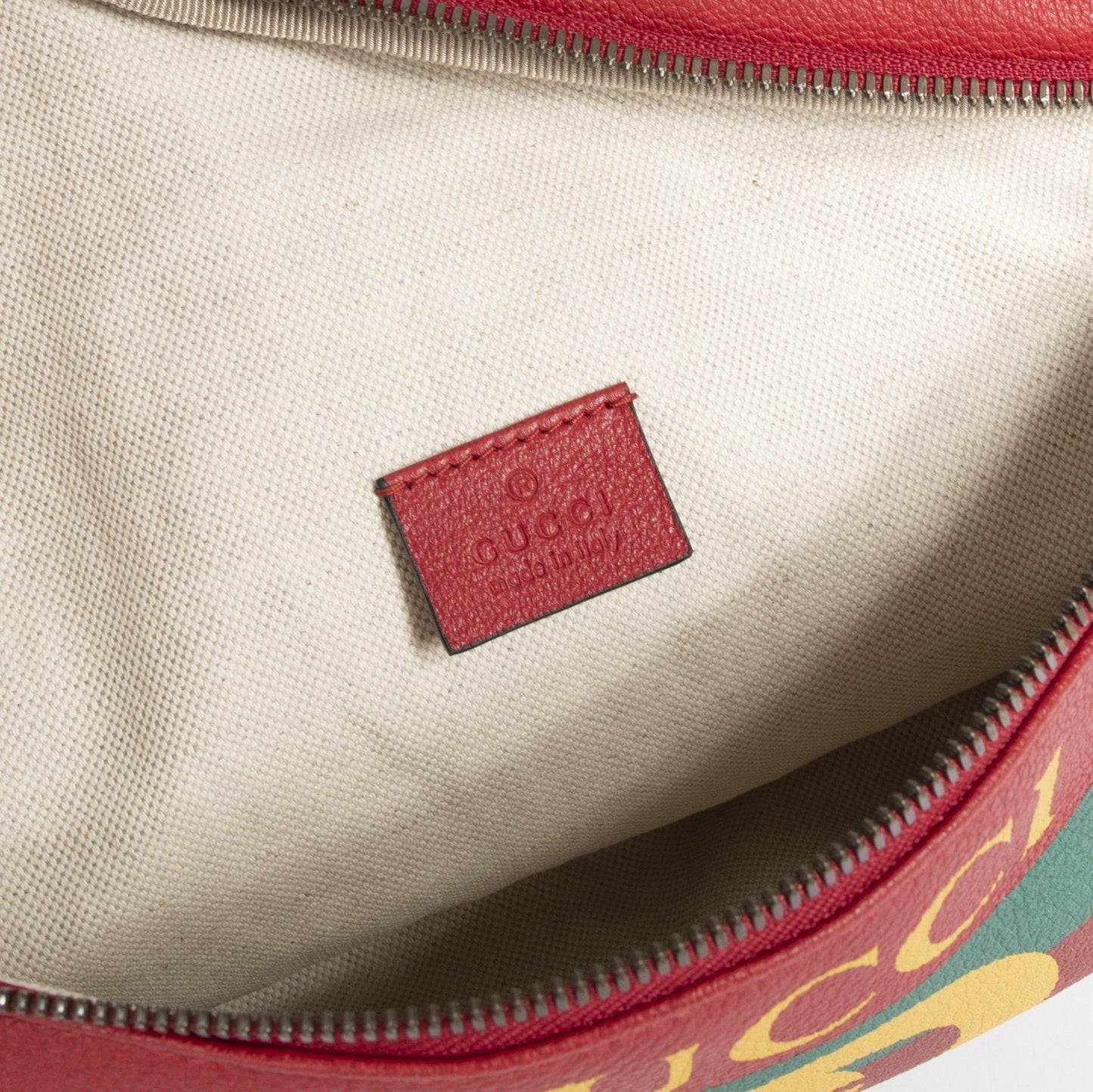 Gucci Print Leather Belt Bag