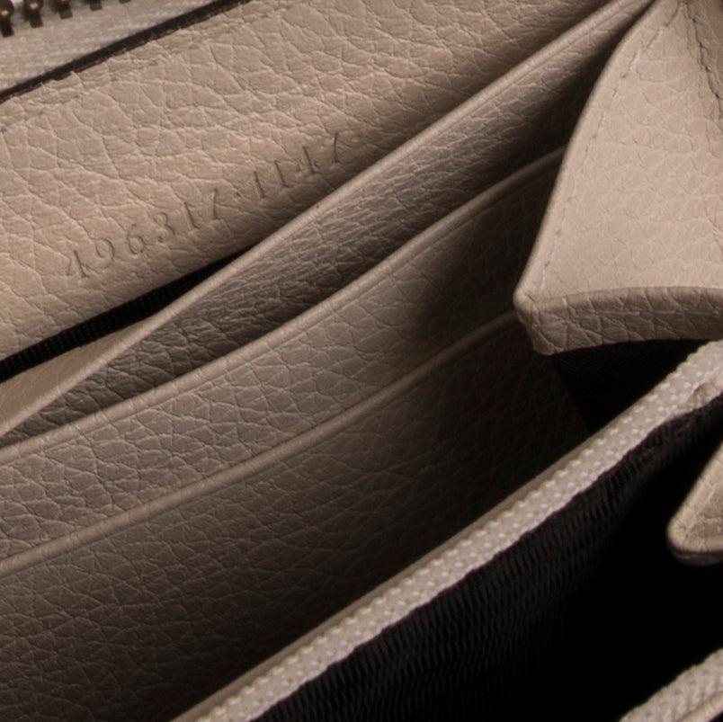 Gucci Print Leather Zip Around Wallet