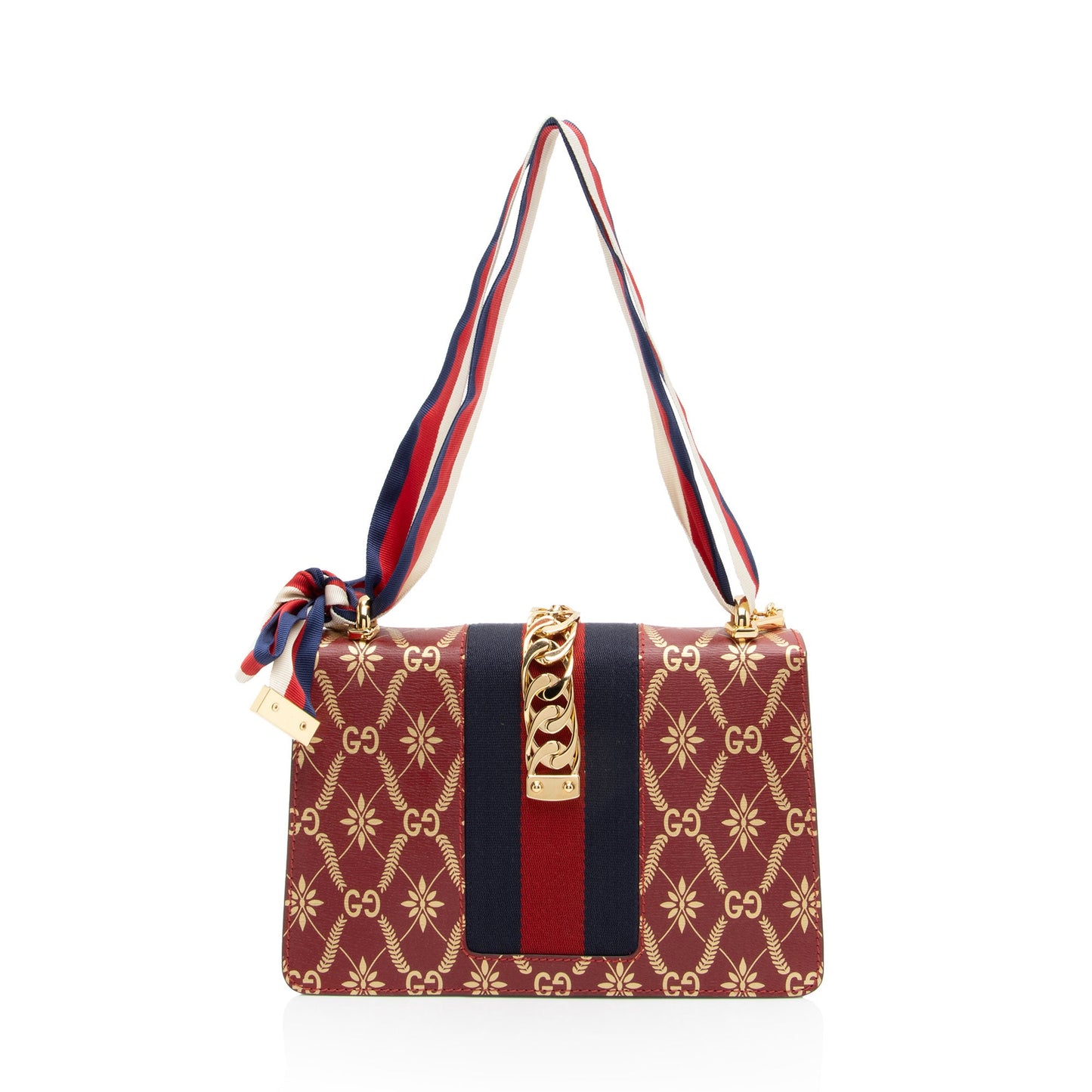 Gucci Printed Calfskin Sylvie Small Shoulder Bag (SHF-9AqYxv)