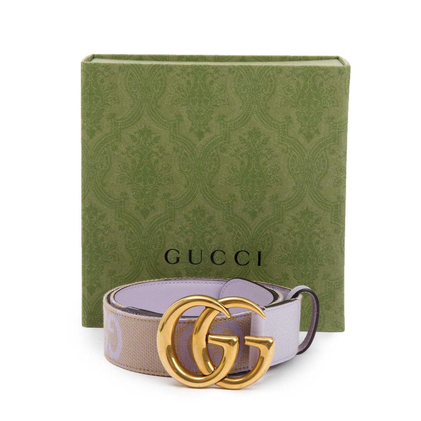 Gucci Purple GG Marmont Jumbo GG Wide Belt 80 32