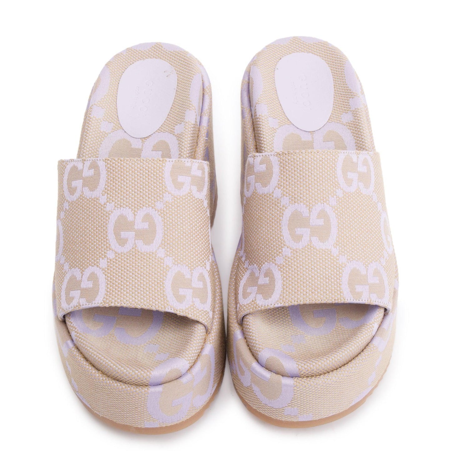 Gucci Purple Maxi GG Canvas Patform Slide Sandal, Size 38