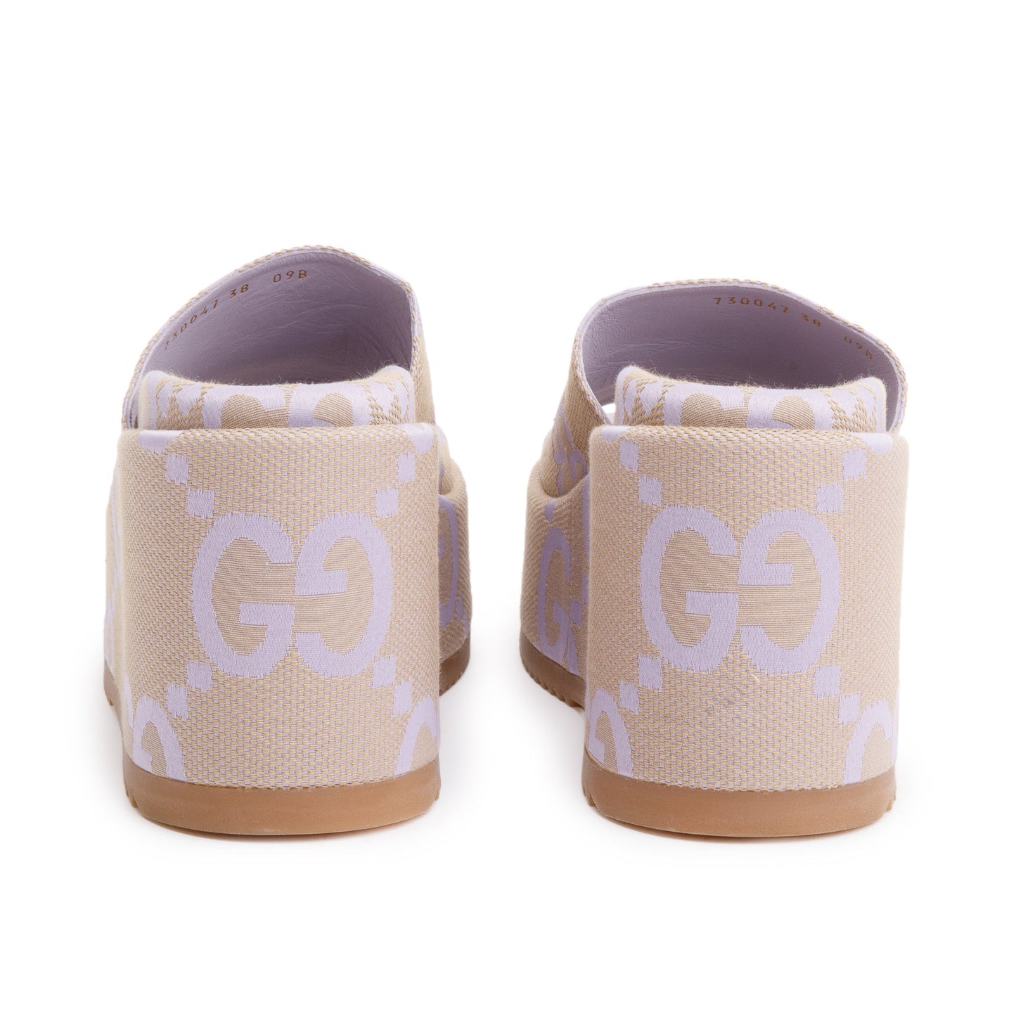 Gucci Purple Maxi GG Canvas Patform Slide Sandal, Size 38