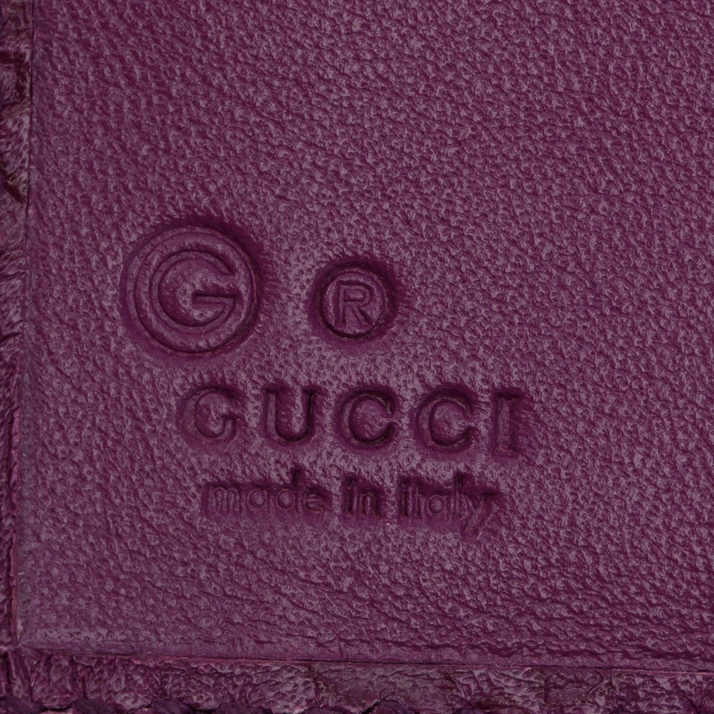 Gucci Purple Signature Leather Compact Flap Wallet