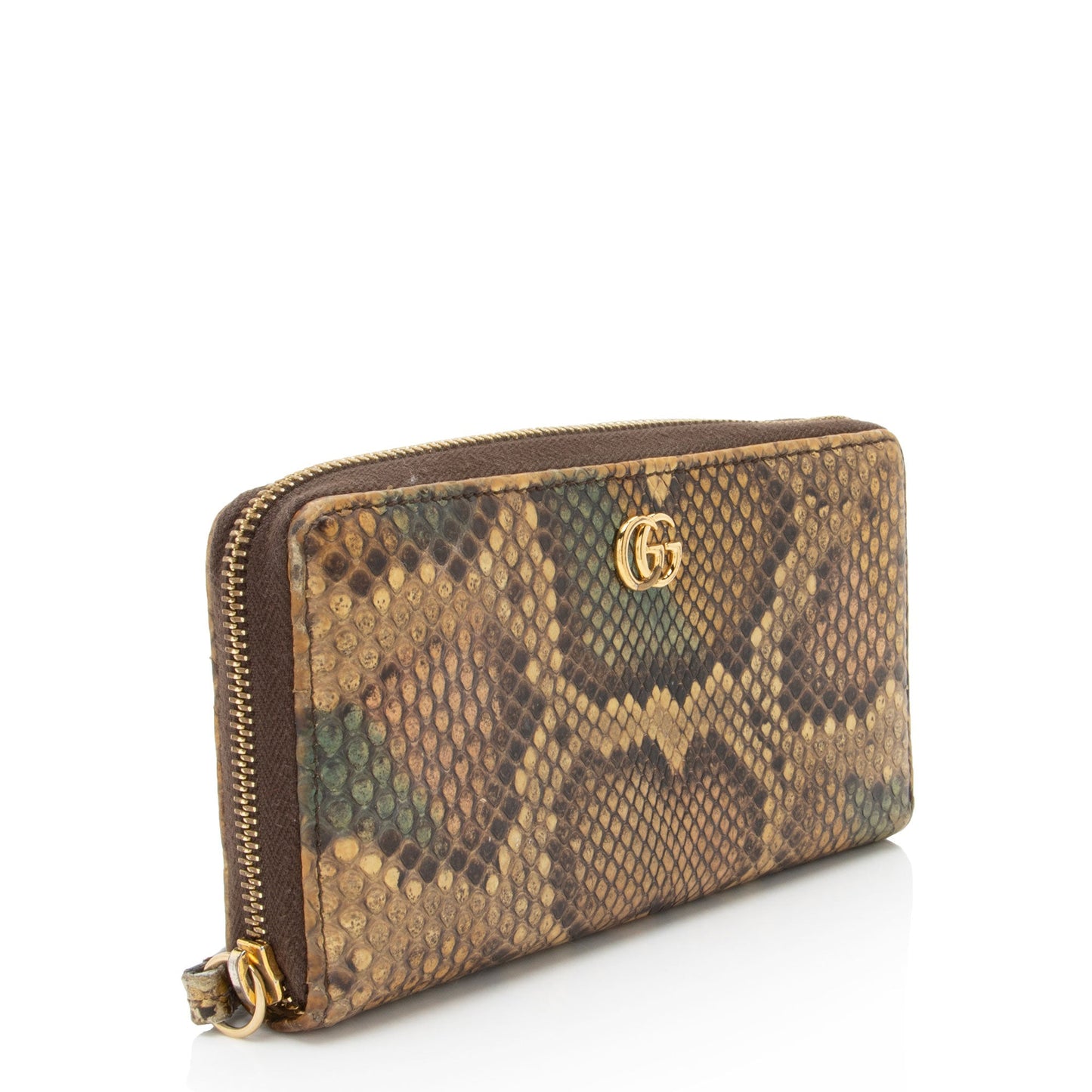 Gucci Python GG Marmont Zip Around Wallet