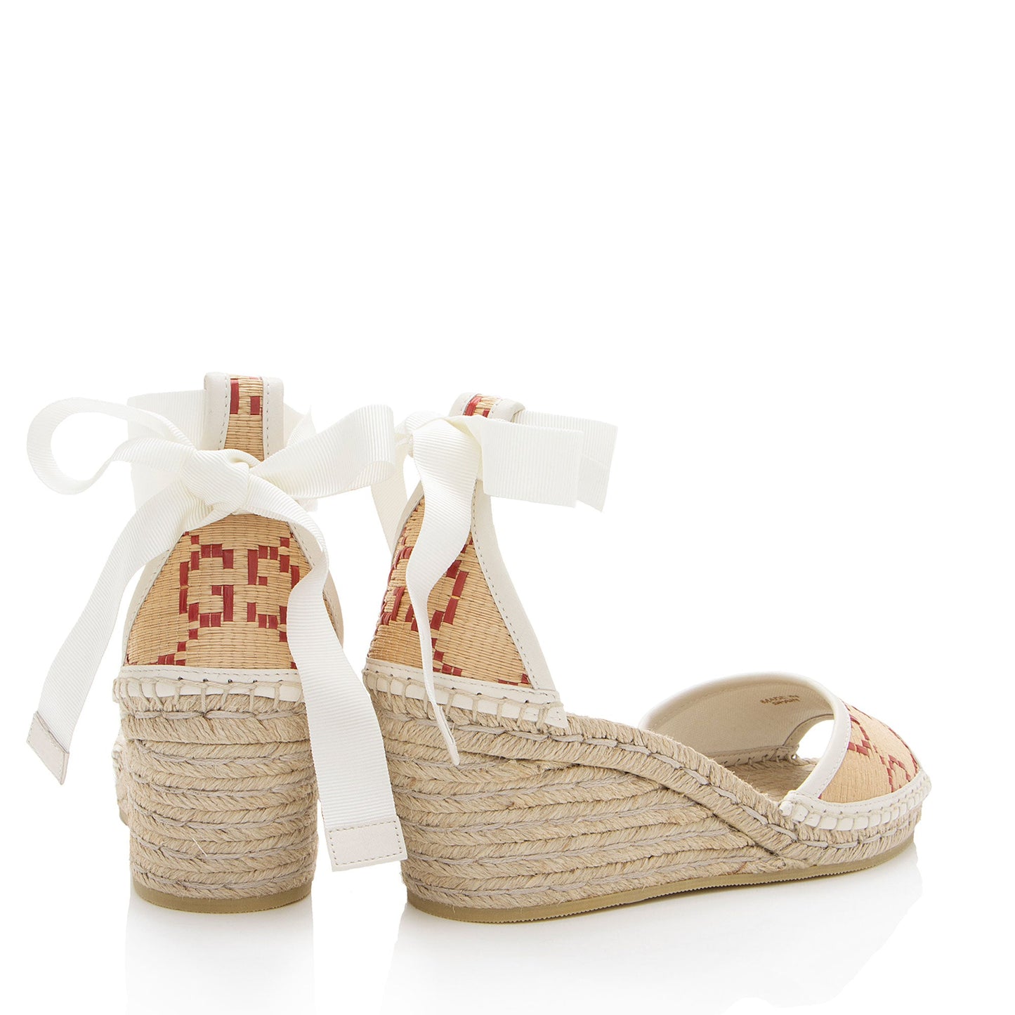 Gucci Raffia GG Espadrille Wedges - Size 9.5 / 39.5