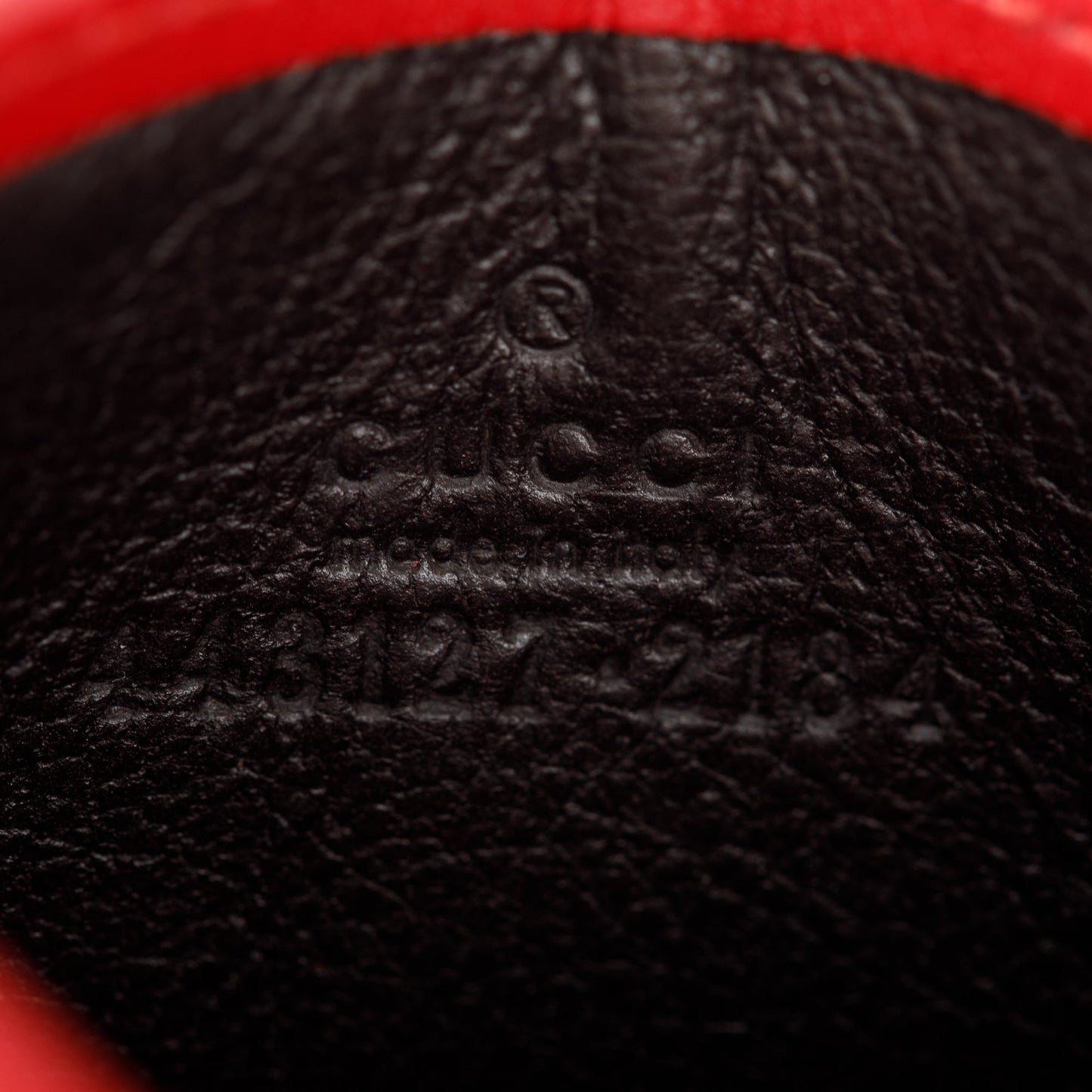 Gucci Red Calfskin Leather GG Marmont Card Holder