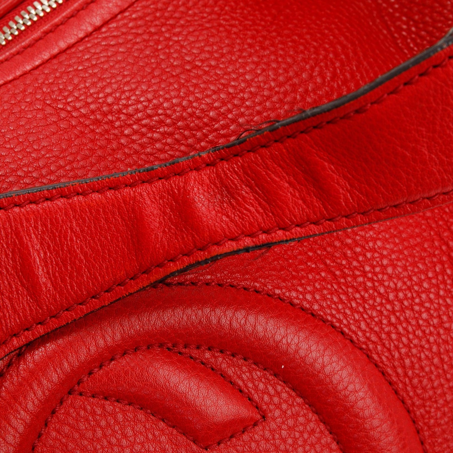 Gucci Red Calfskin Leather Large Soho Hobo Bag