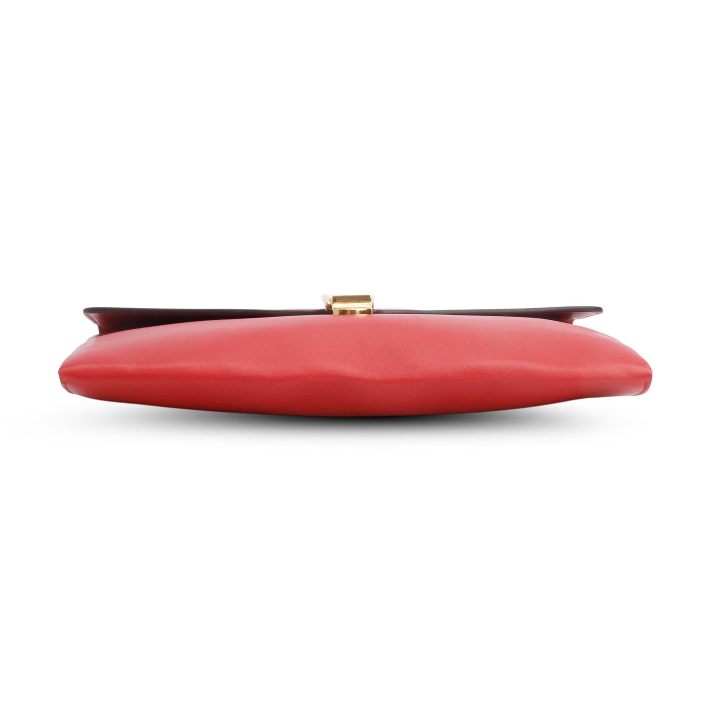 Gucci Red Calfskin Leather Web Maxi Sylvie Clutch