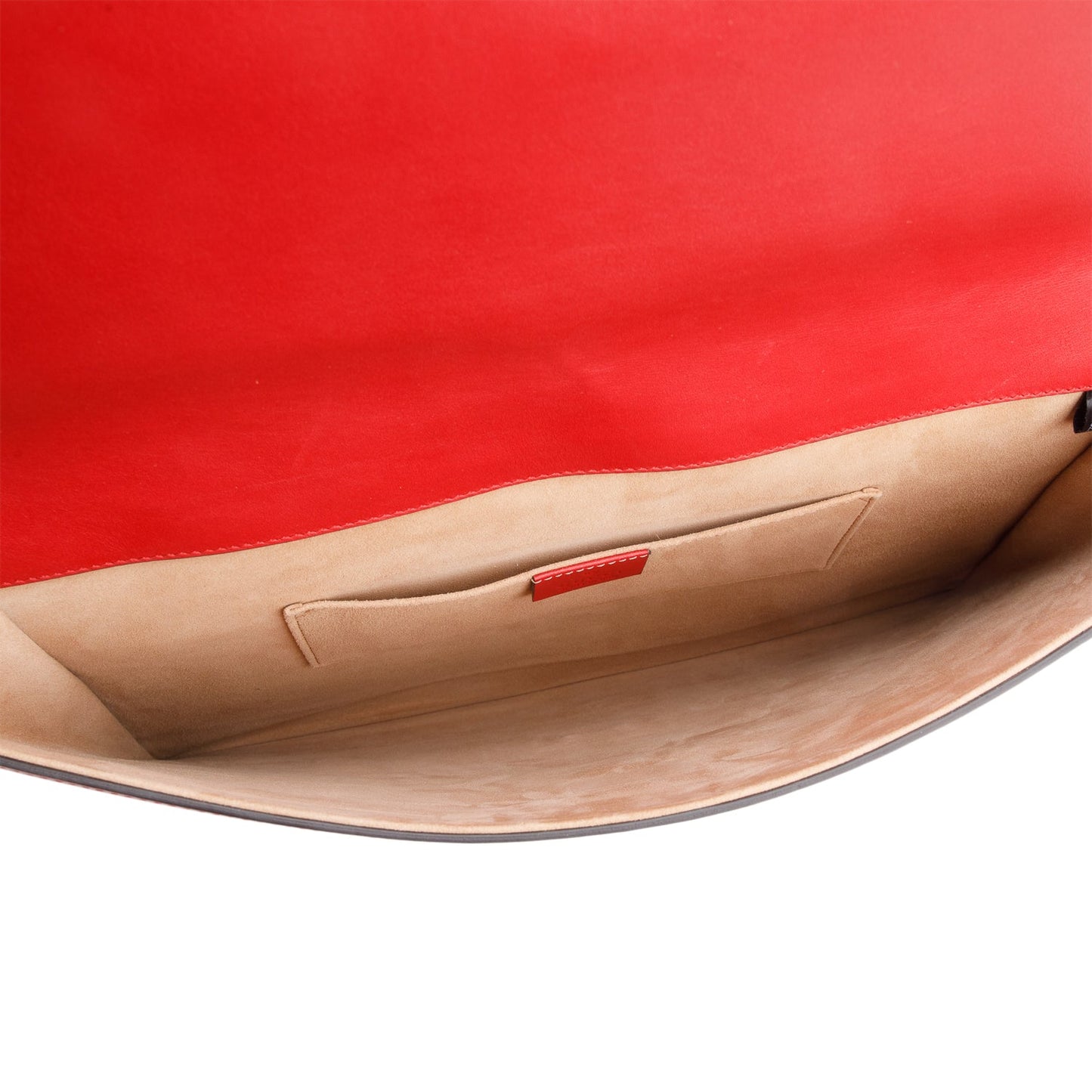 Gucci Red Calfskin Leather Web Maxi Sylvie Clutch