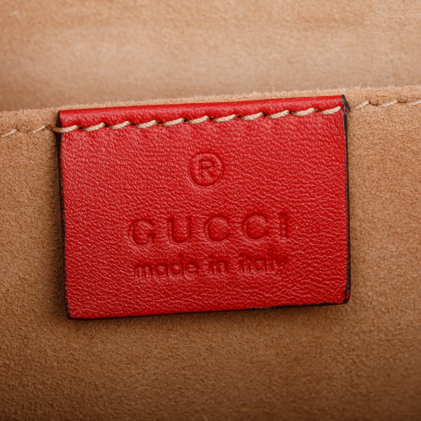 Gucci Red Calfskin Leather Web Maxi Sylvie Clutch