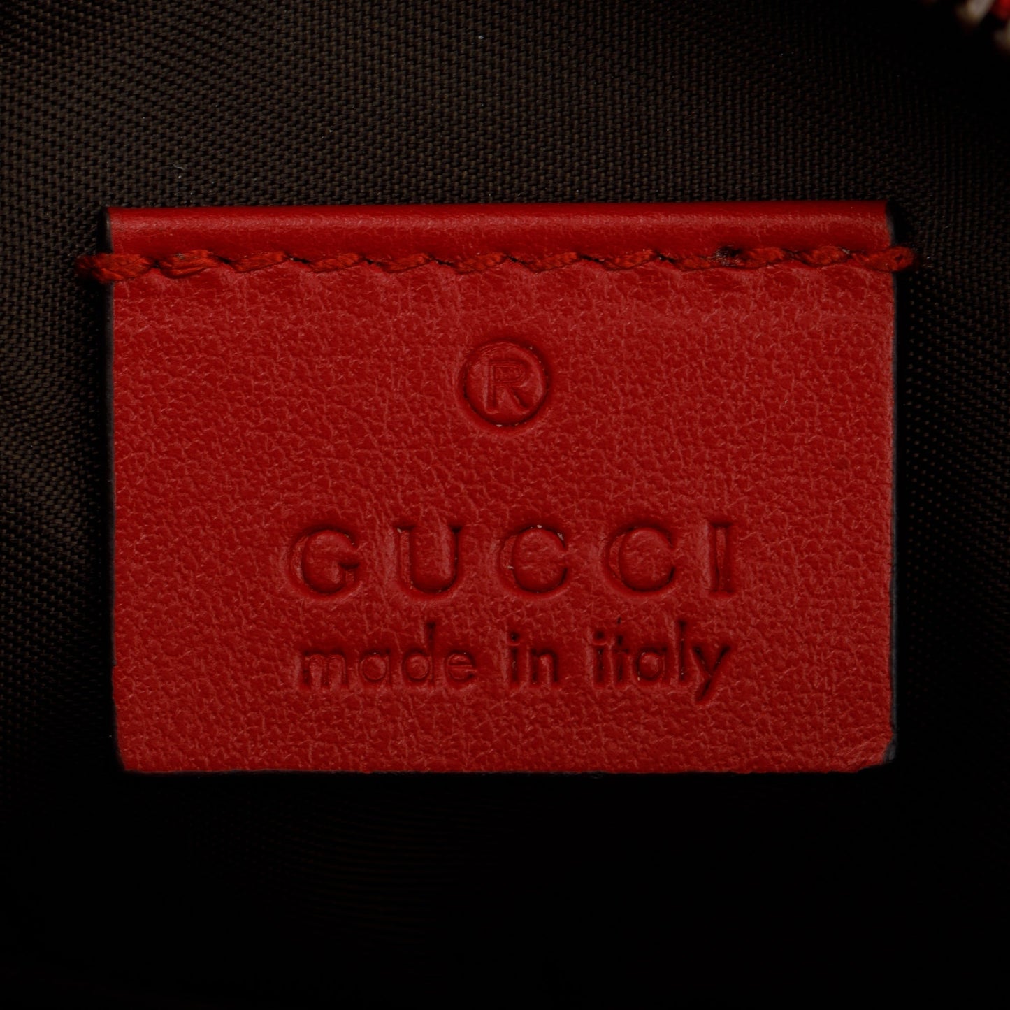 Gucci Red Calfskin Matelasse GG Marmont Key Pouch