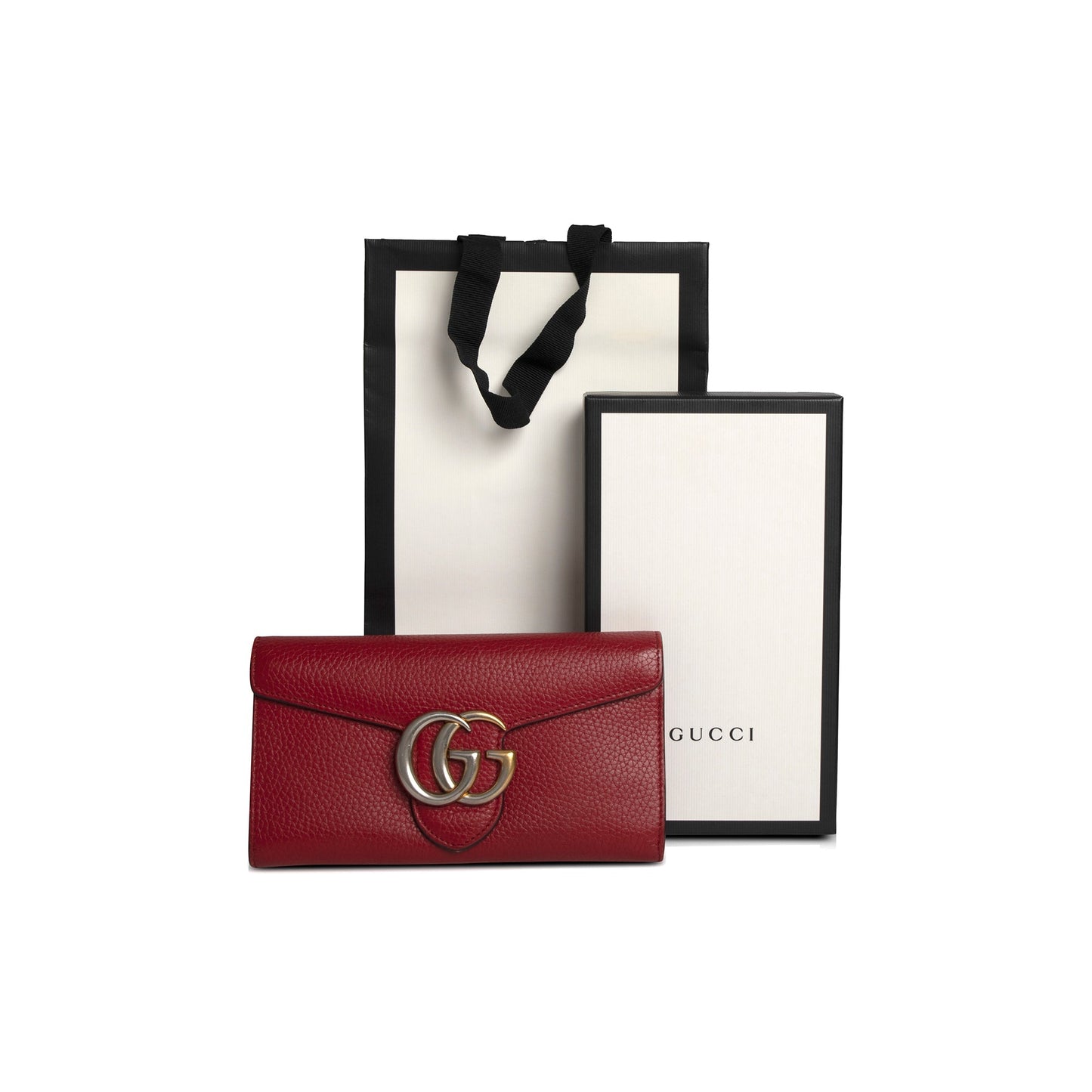 Gucci Red GG Marmont Continental Wallet