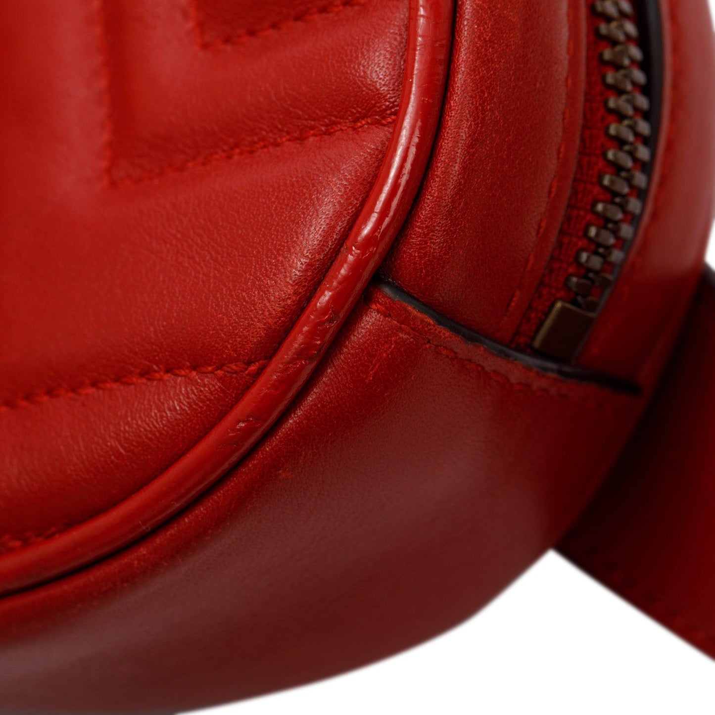 Gucci Red GG Marmont Matelasse Leather Belt Bag