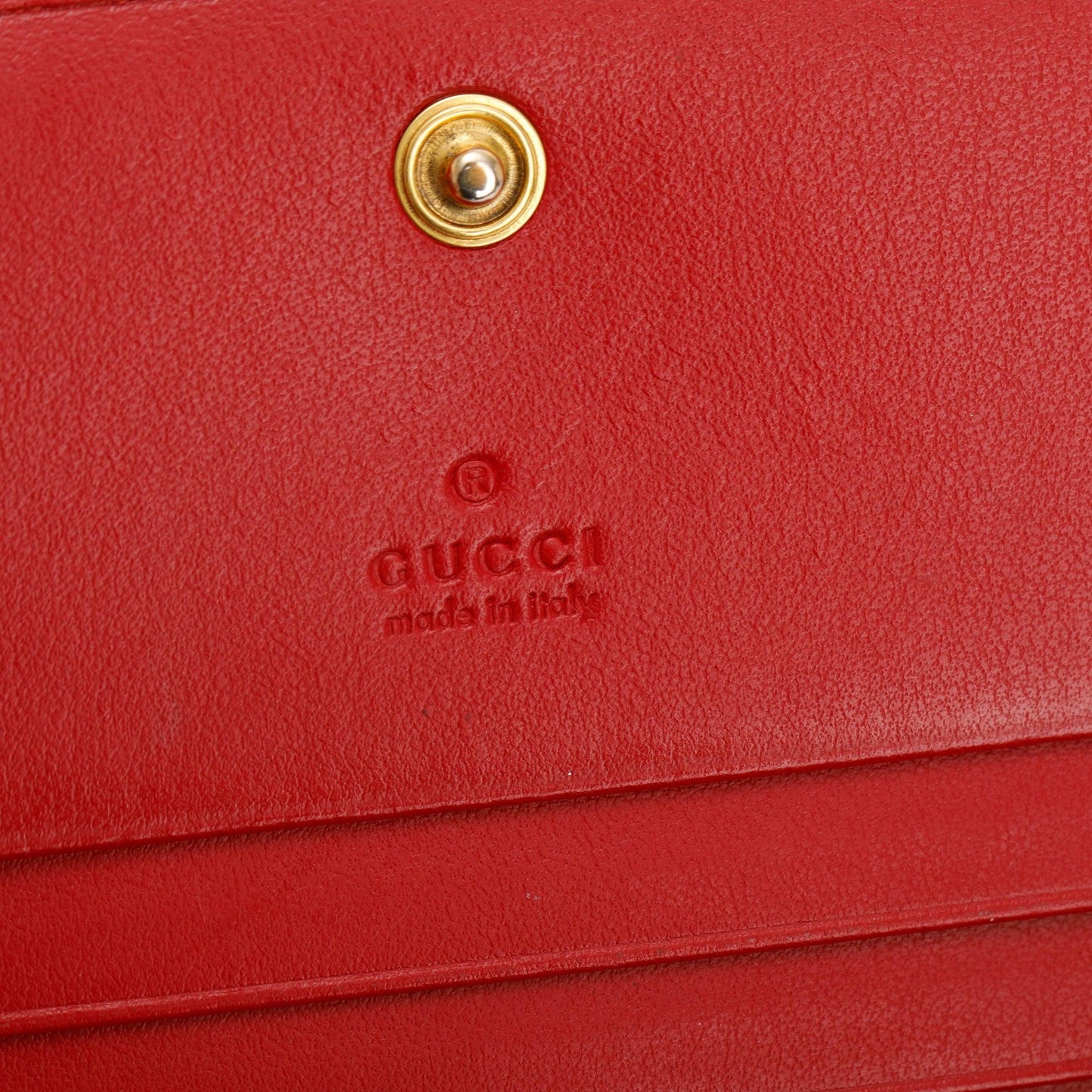 Gucci Red GG Marmont Matelasse Leather Card Case Wallet