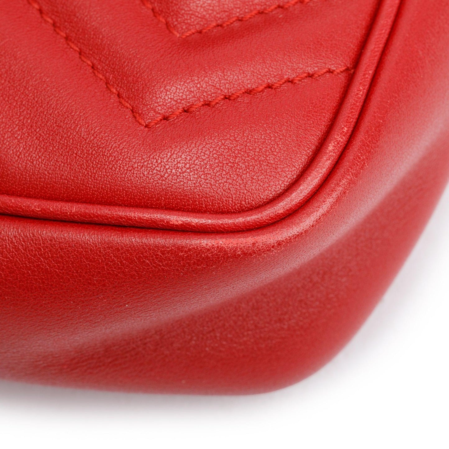 Gucci Red GG Marmont Matelasse Leather Super Mini Bag