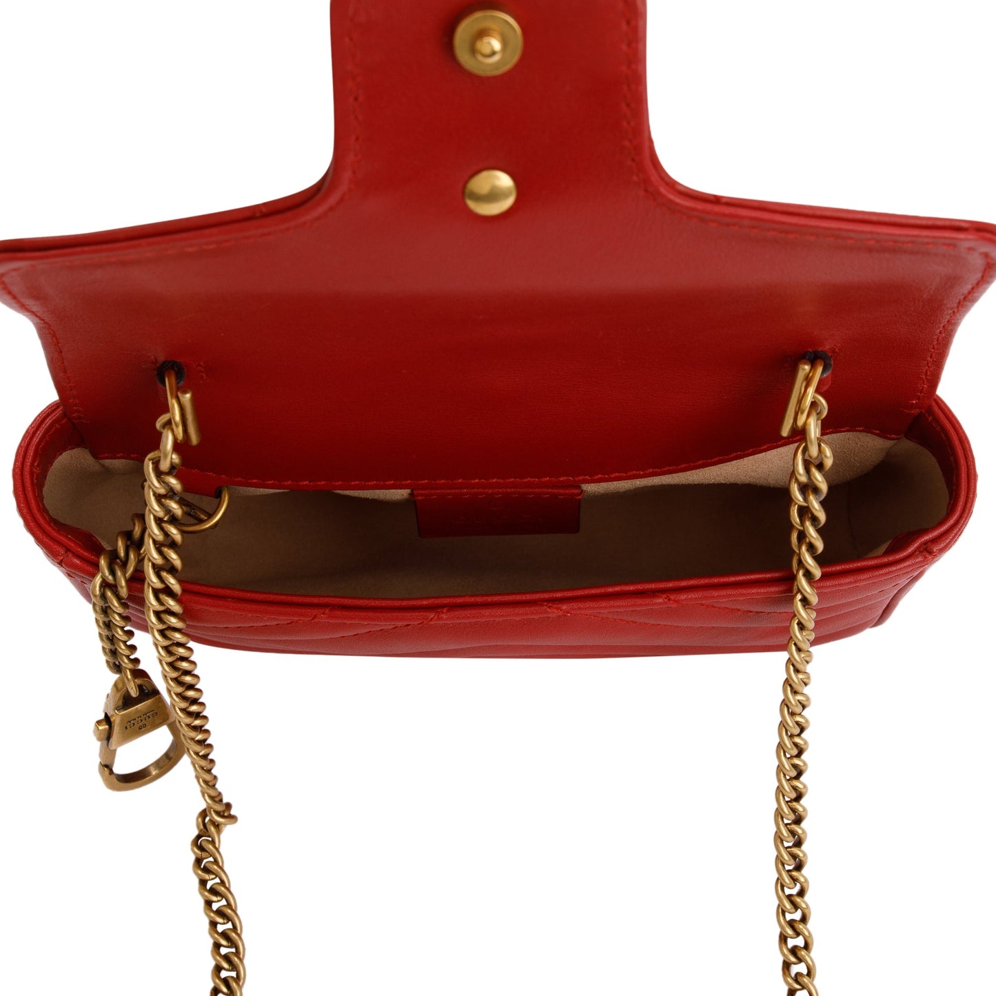 Gucci Red GG Marmont Matelasse Leather Super Mini Bag