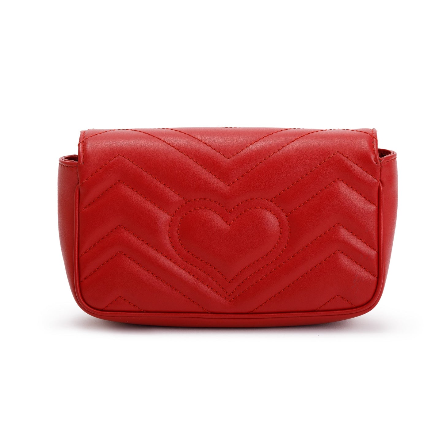 Gucci Red GG Marmont Matelasse Leather Super Mini Bag