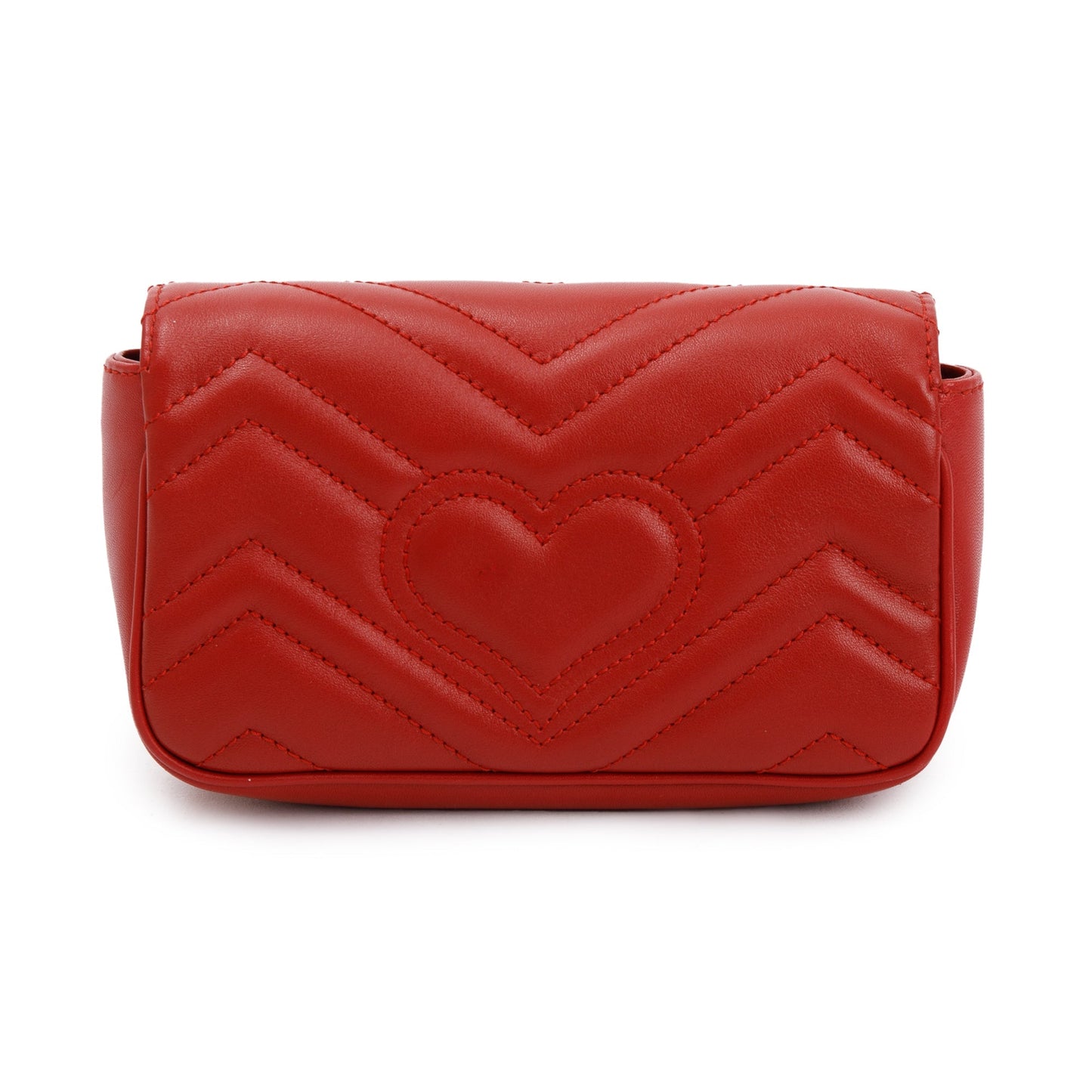 Gucci Red GG Marmont Matelasse Leather Super Mini Bag