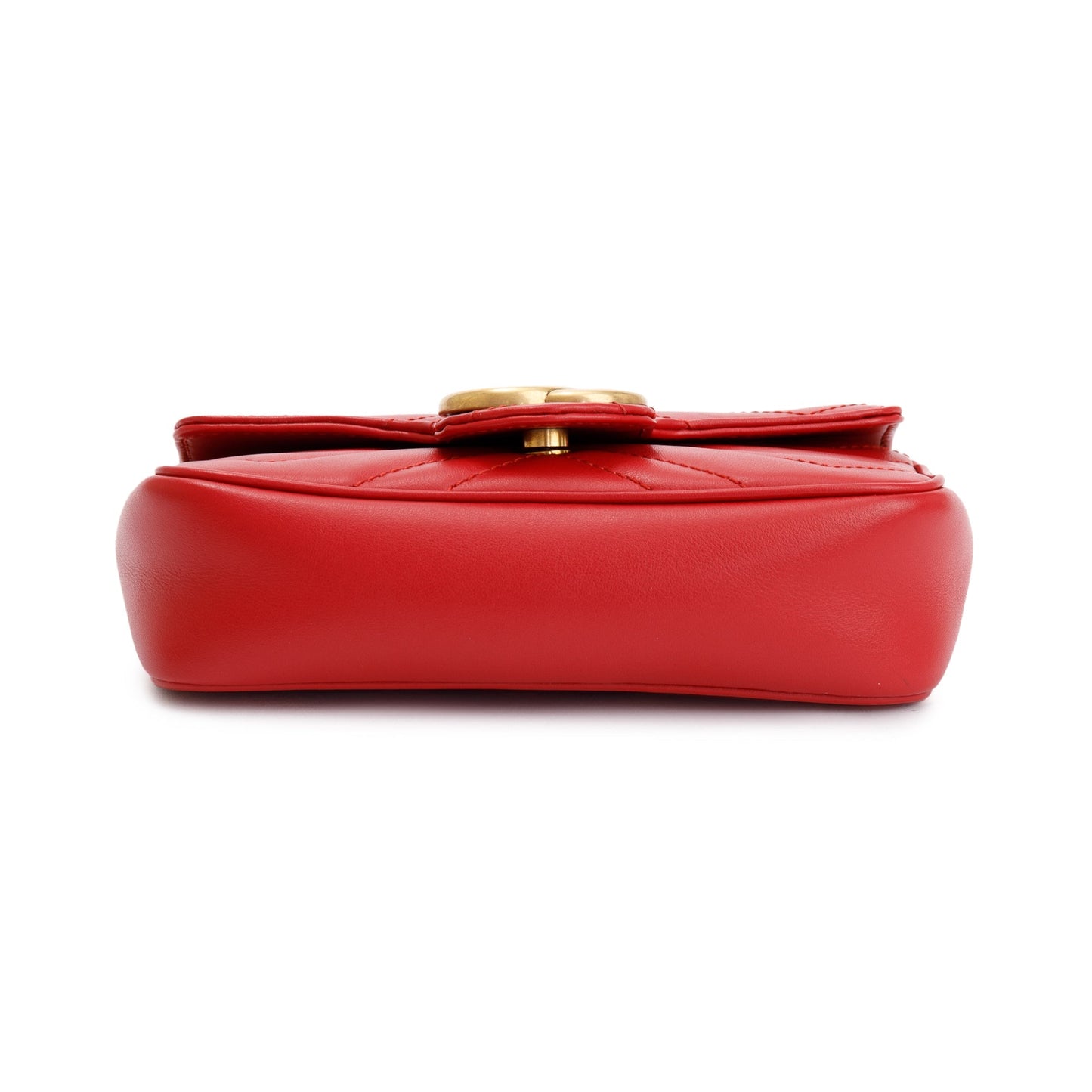 Gucci Red GG Marmont Matelasse Leather Super Mini Bag