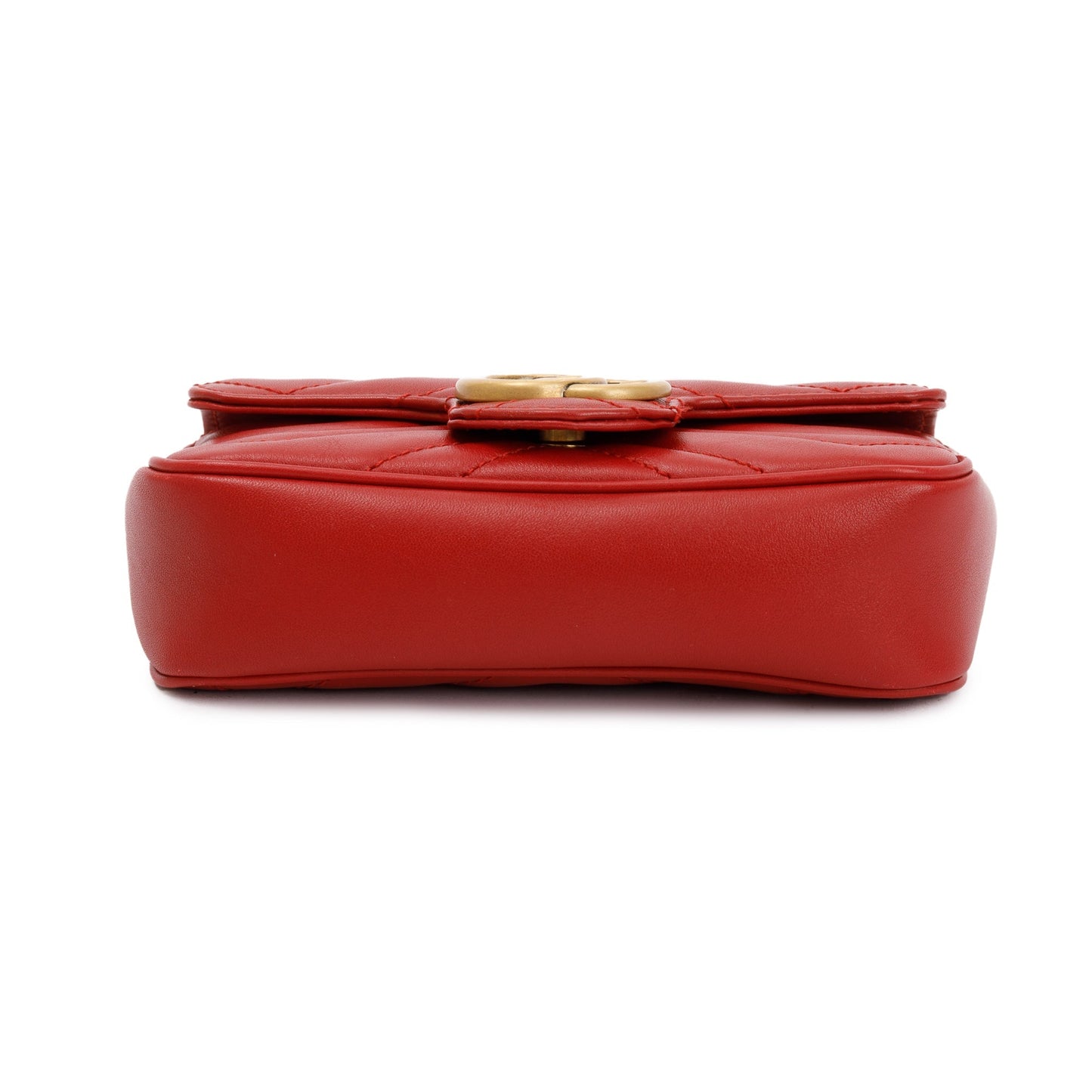 Gucci Red GG Marmont Matelasse Leather Super Mini Bag