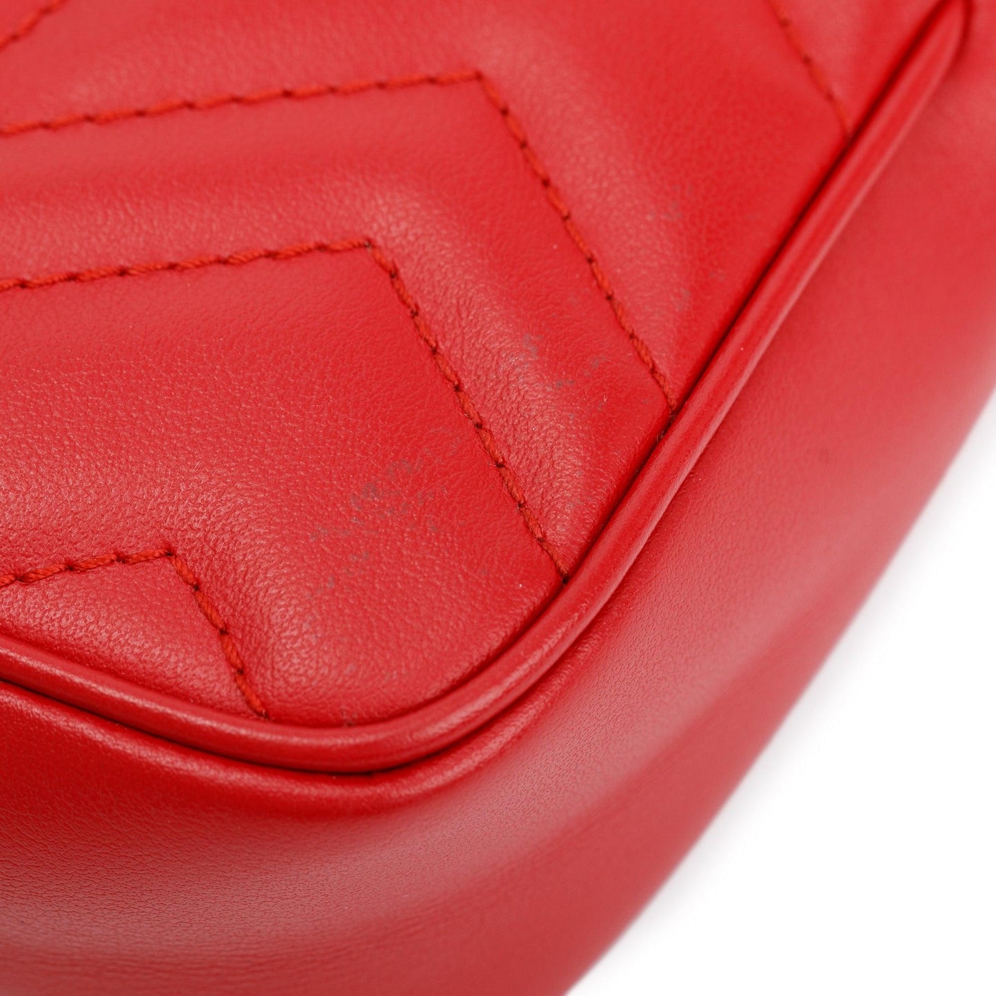 Gucci Red GG Marmont Matelasse Leather Super Mini Bag
