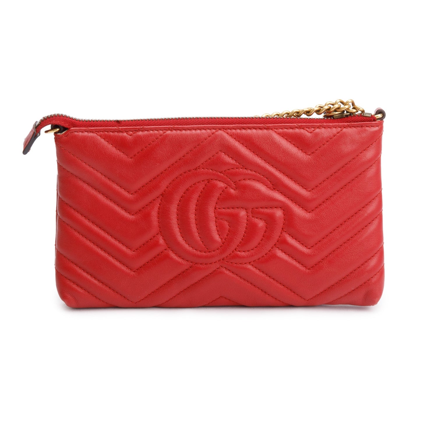 Gucci Red GG Marmont Matelasse Mini Chain Bag