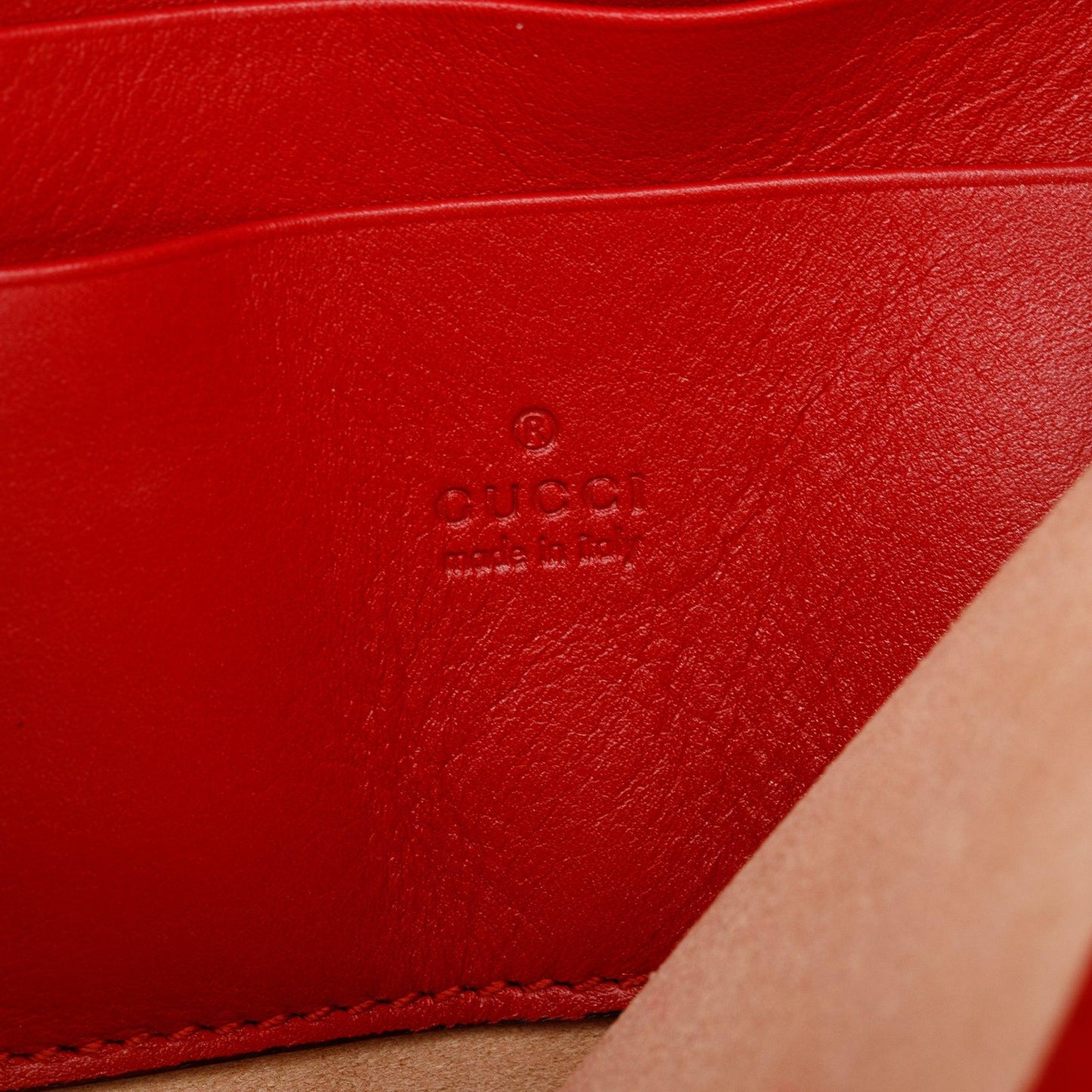 Gucci Red GG Marmont Mini Wallet on Chain