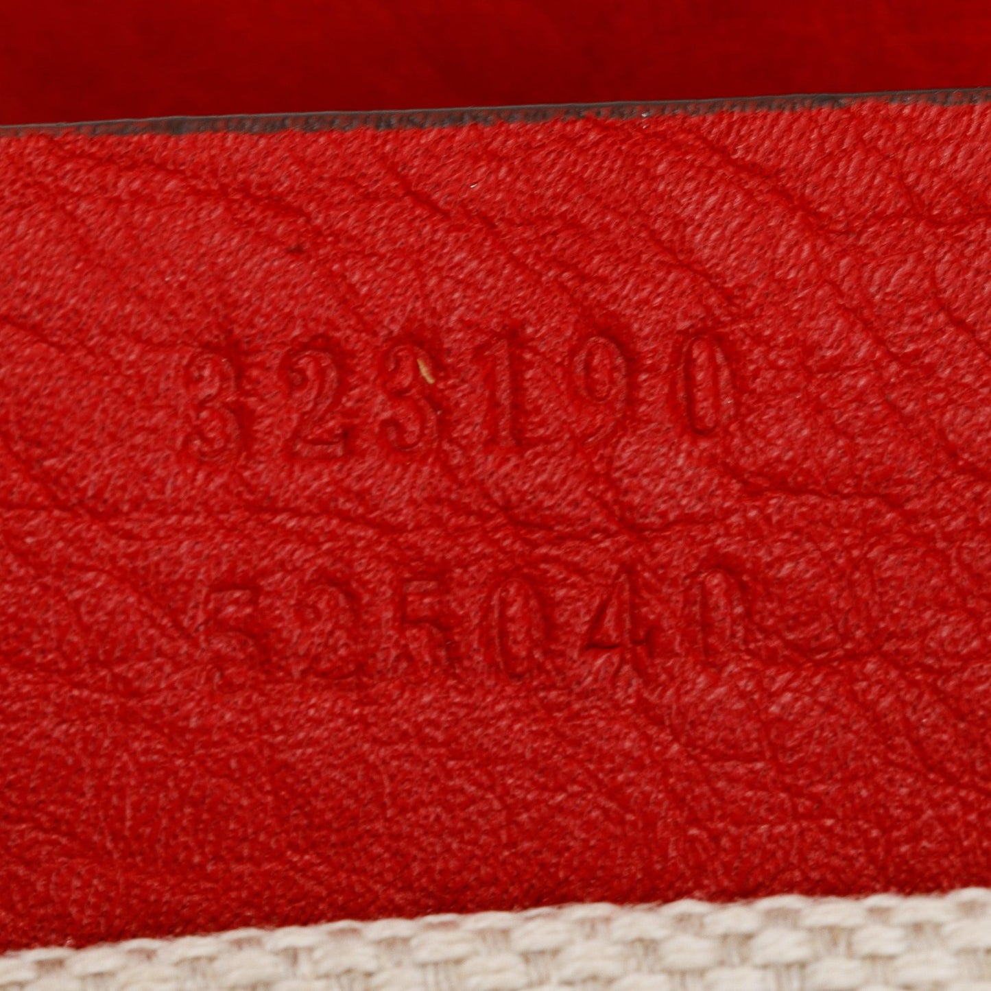 Gucci Red Grained Calfskin Leather Small Soho Chain Crossbody Bag