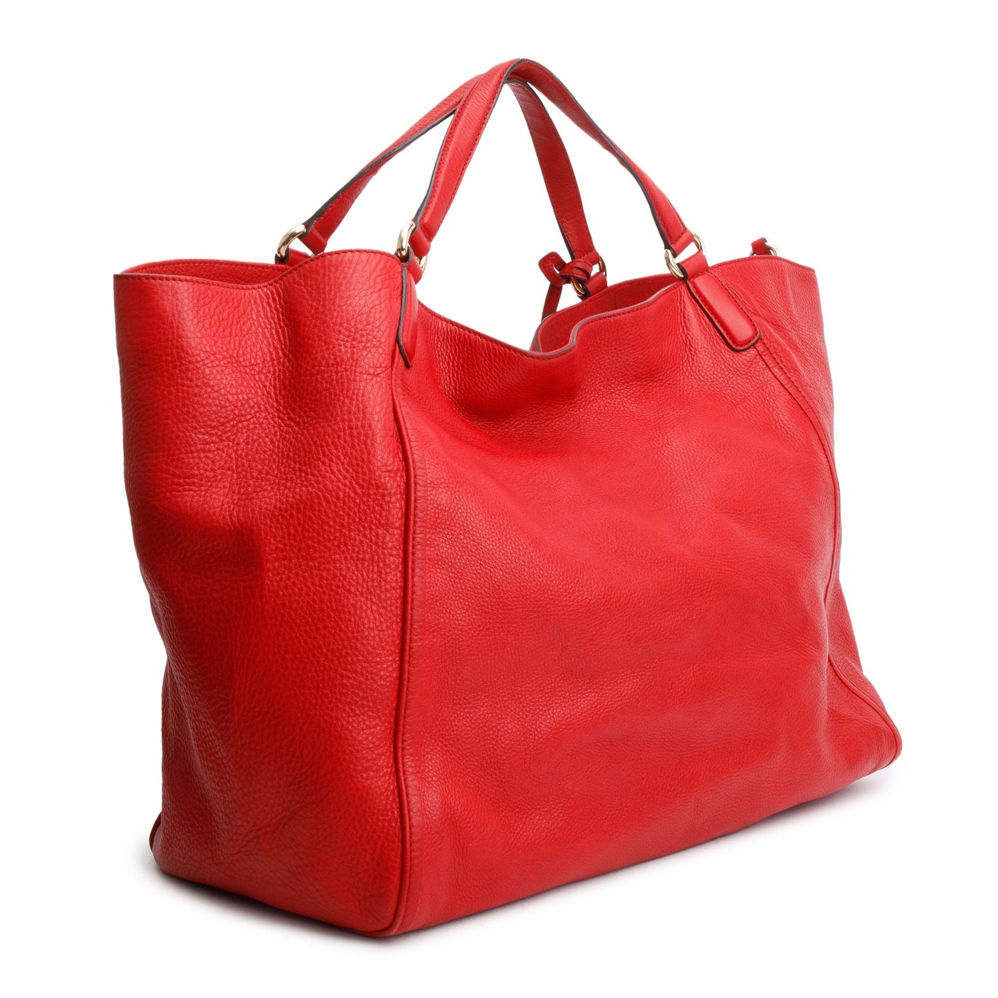 Gucci Red Grained Leather Large Soho Tote