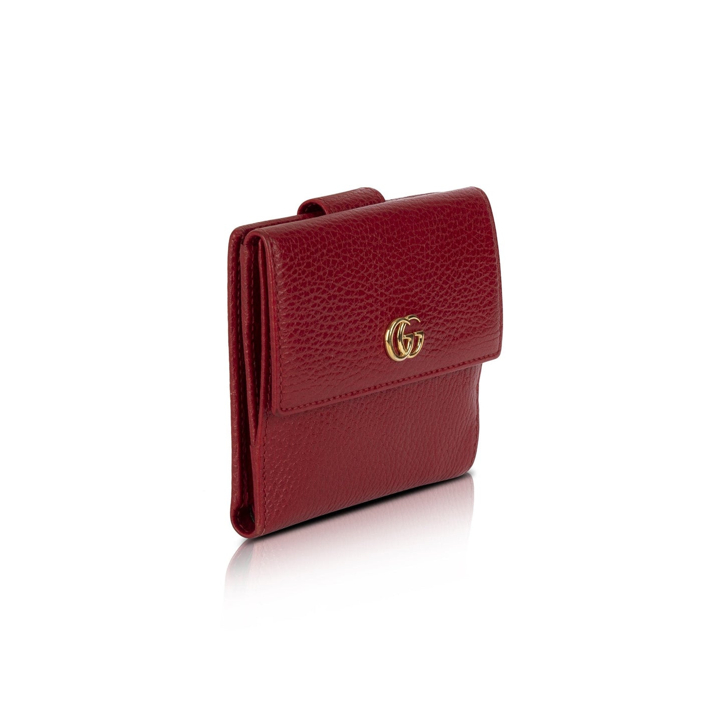 Gucci Red Leather French Flap Wallet