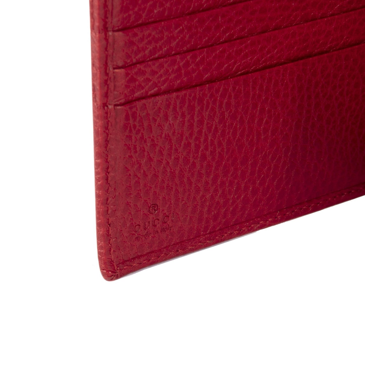 Gucci Red Leather French Flap Wallet