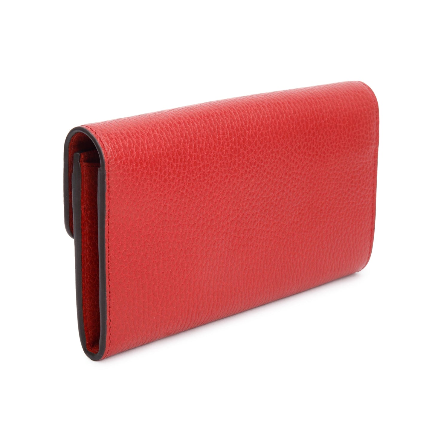 Gucci Red Leather Interlocking GG Continental Wallet
