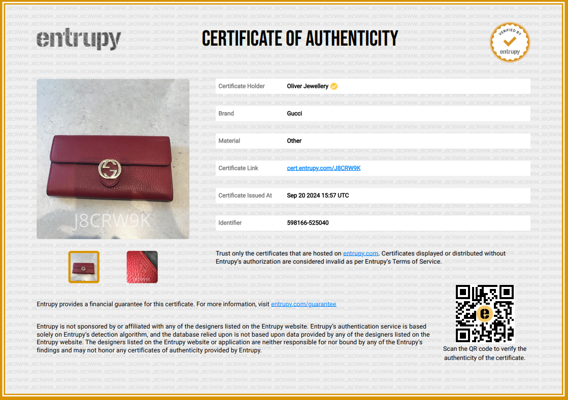 Gucci Red Leather Interlocking GG Continental Wallet
