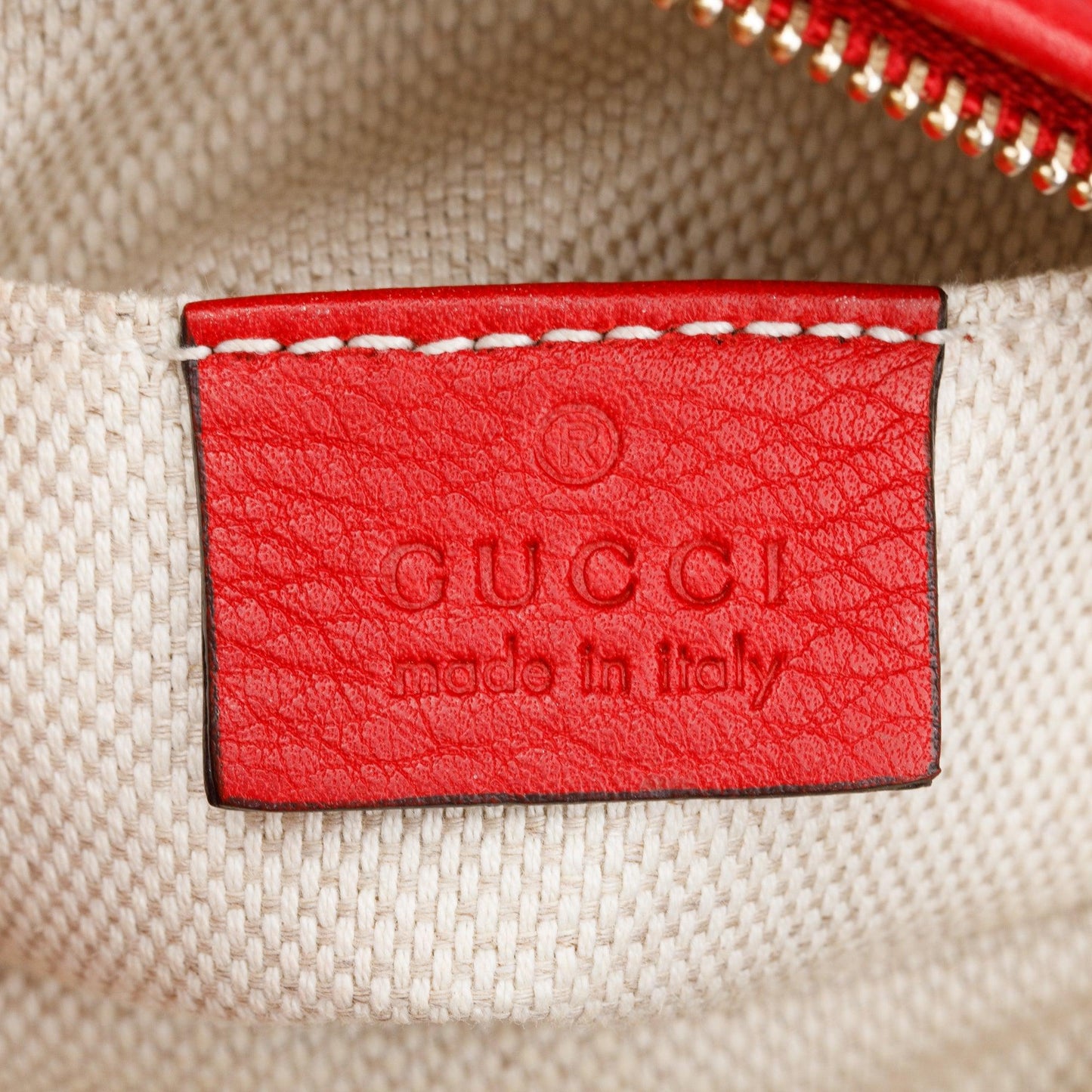 Gucci Red Leather Mini Soho Chain Crossbody Bag