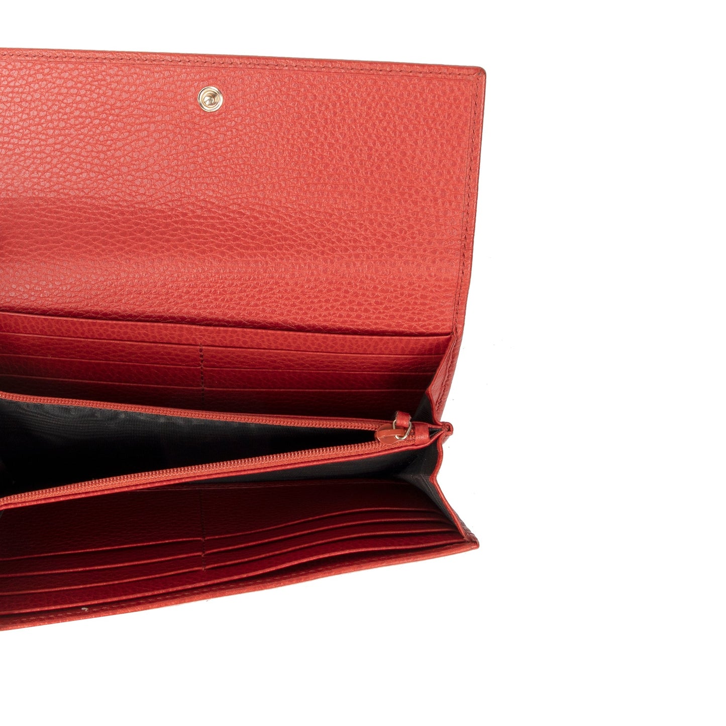 Gucci Red Leather Swing Continental Wallet