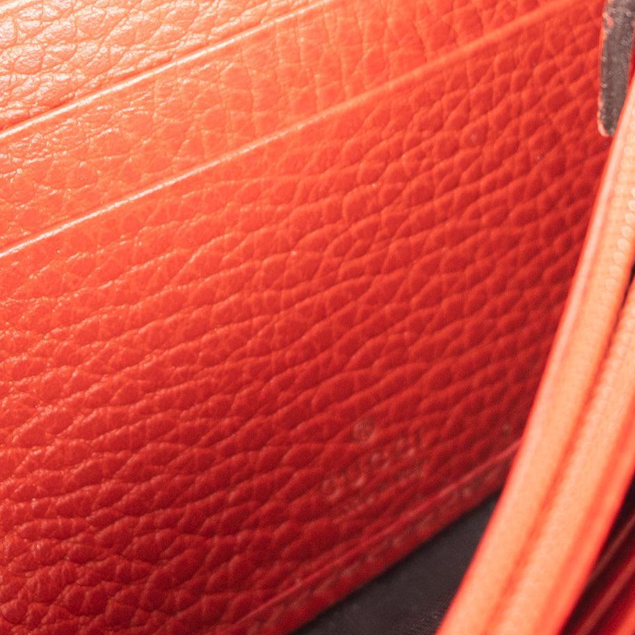 Gucci Red Leather Swing Continental Wallet