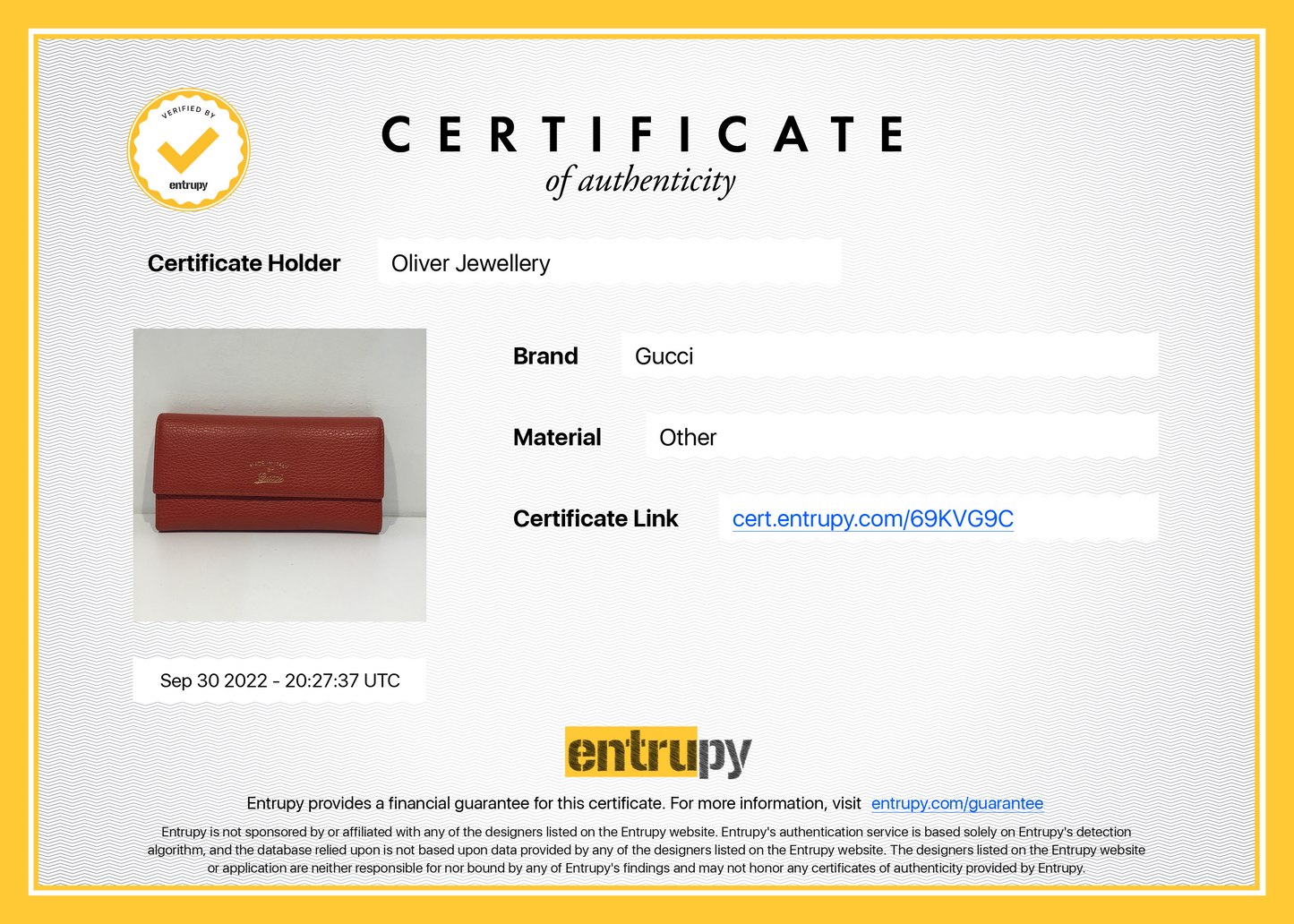 Gucci Red Leather Swing Continental Wallet