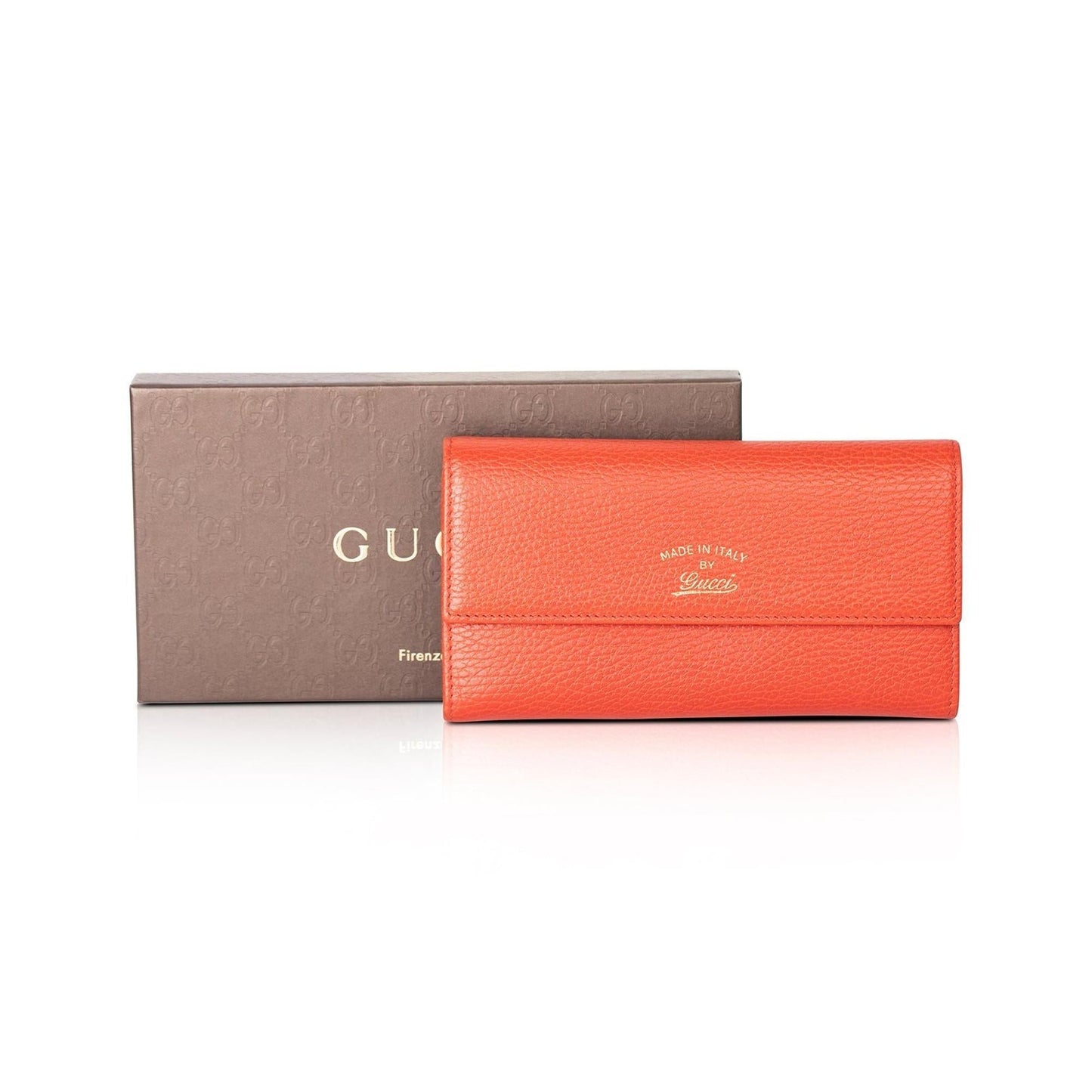 Gucci Red Leather Swing Continental Wallet