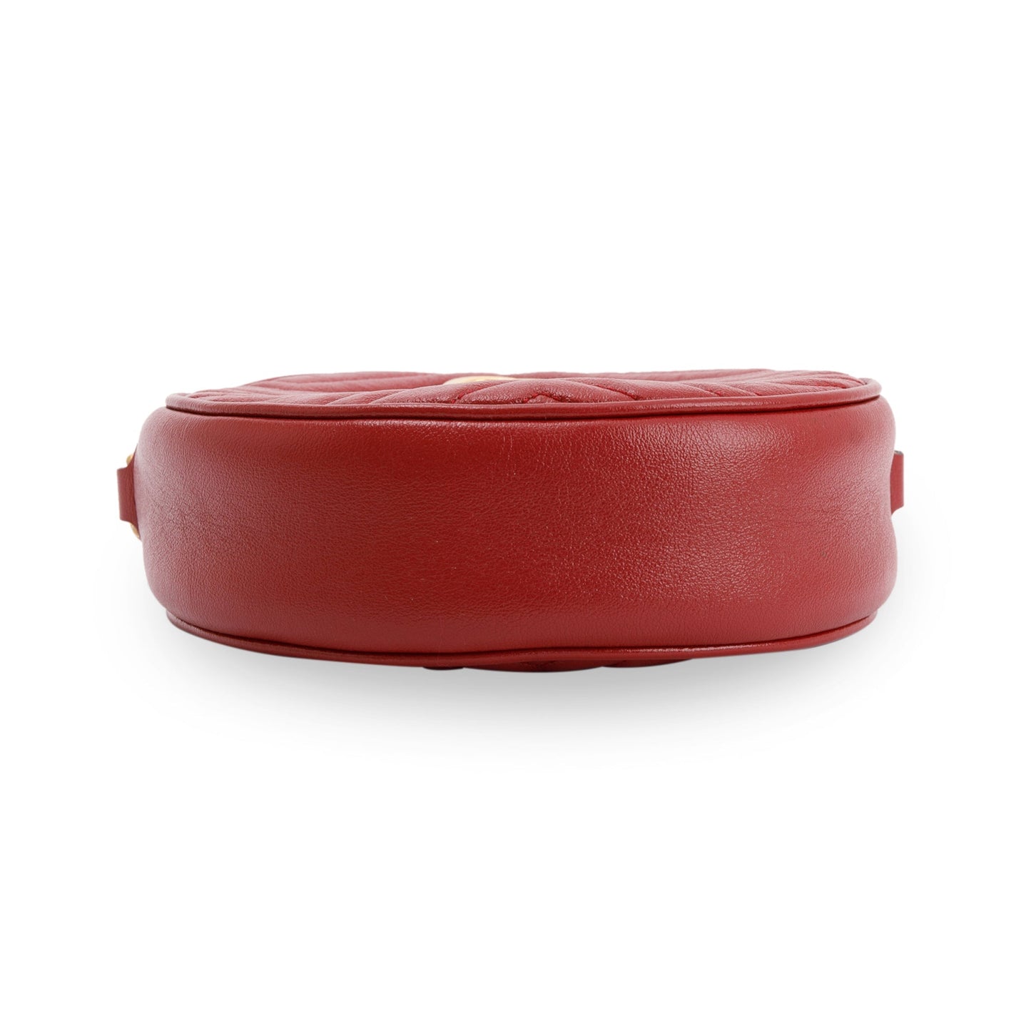 Gucci Red Mini GG Marmont Matelasse Round Shoulder Bag
