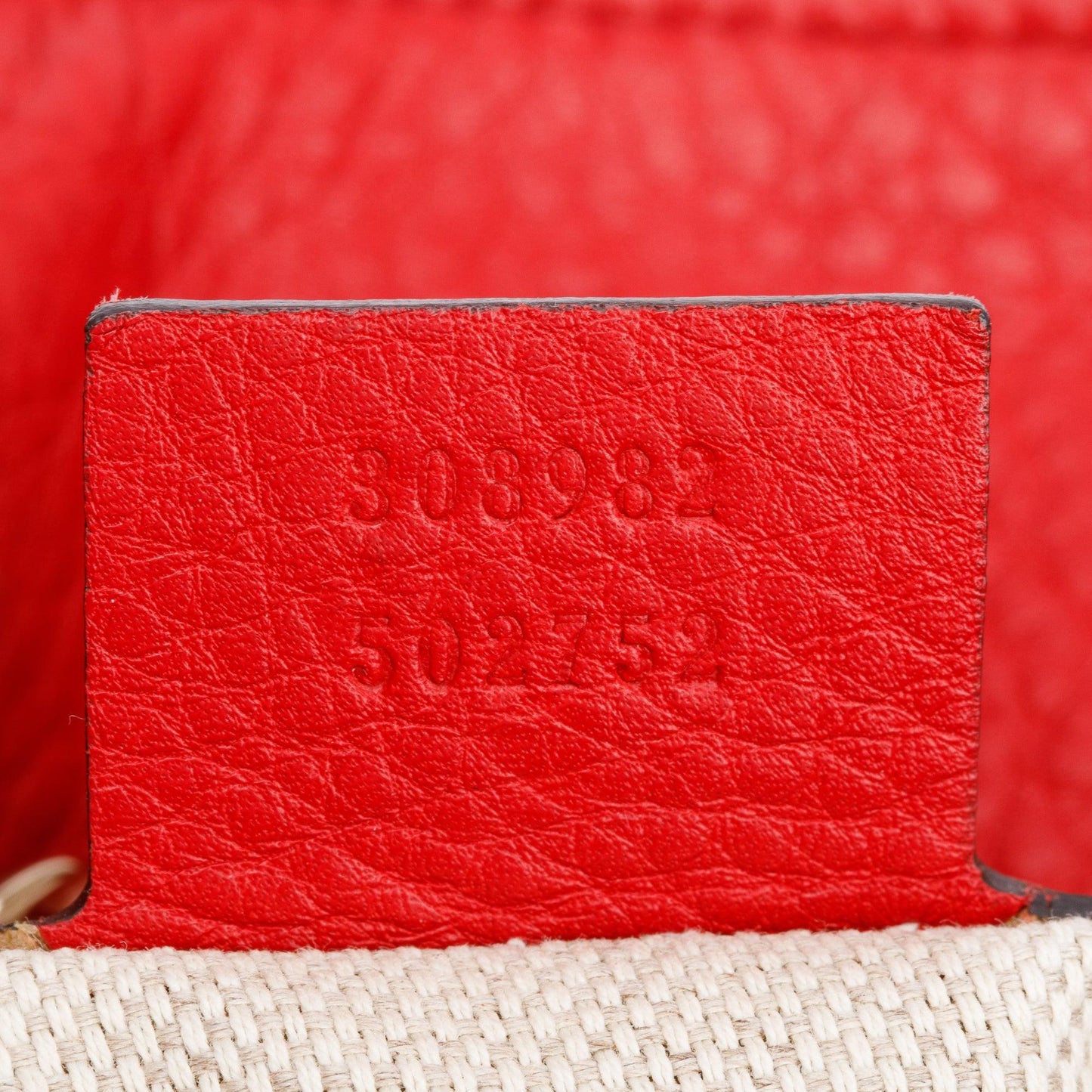 Gucci Red Pebbled Calfksin Leather Medium Soho Chain Tote