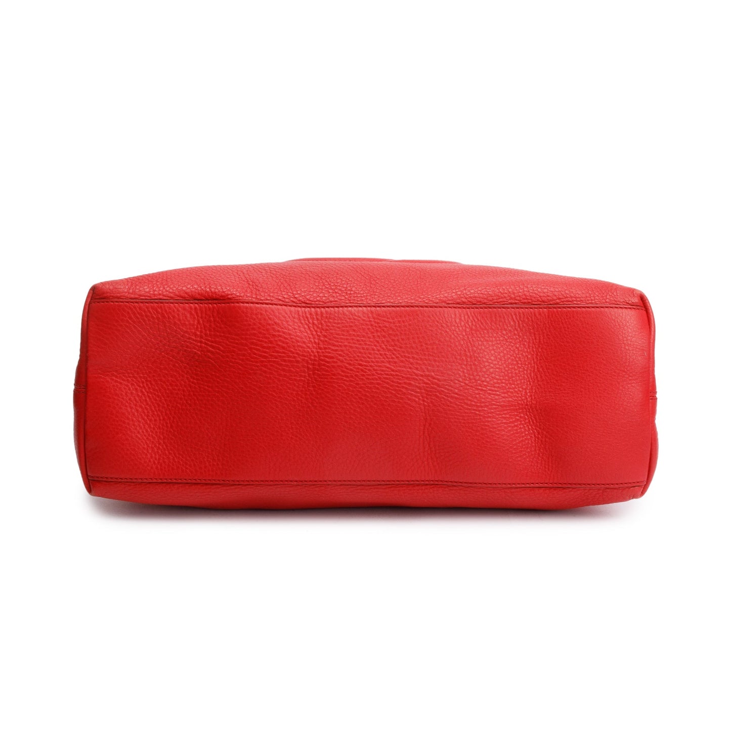 Gucci Red Pebbled Calfksin Leather Medium Soho Chain Tote