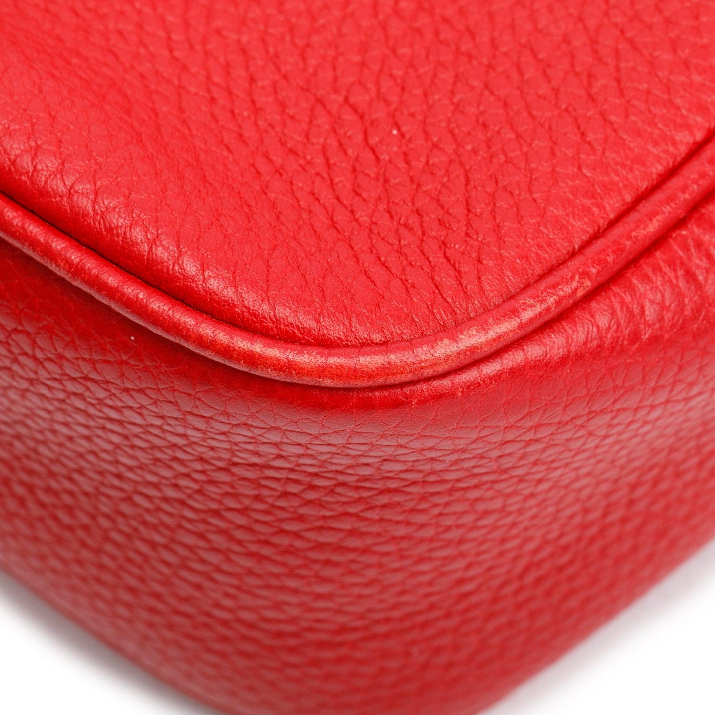 Gucci Red Pebbled Calfskin Leather Small Soho Disco Bag