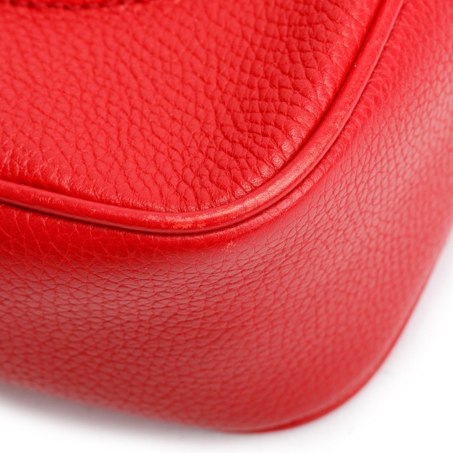 Gucci Red Pebbled Calfskin Leather Small Soho Disco Bag