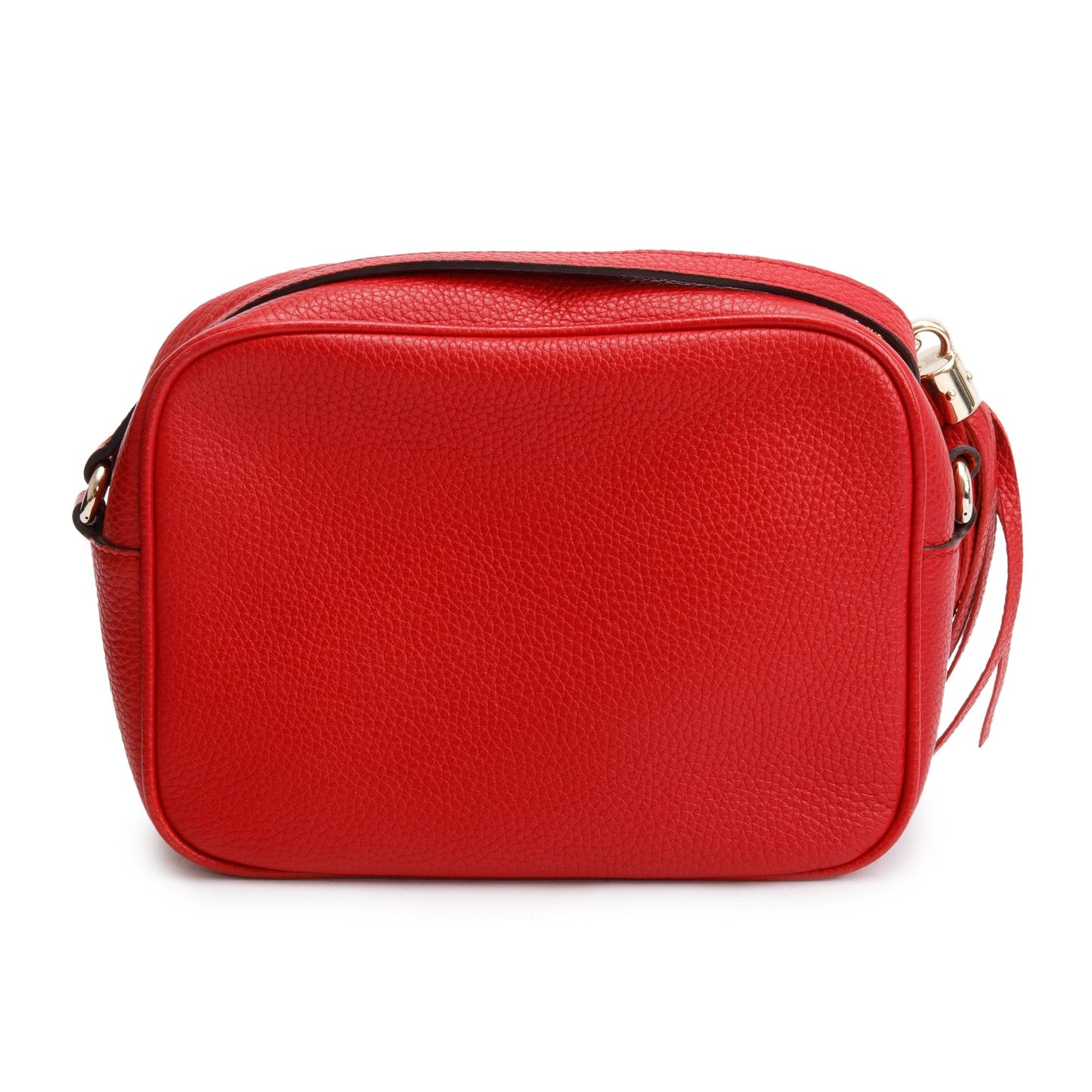 Gucci Red Pebbled Calfskin Leather Small Soho Disco Bag