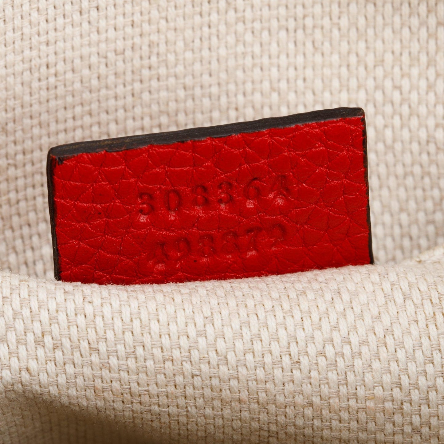 Gucci Red Pebbled Calfskin Leather Small Soho Disco Bag