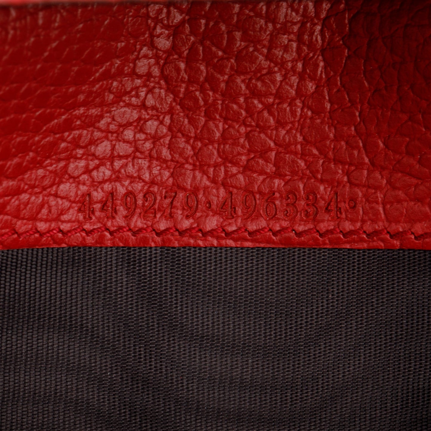 Gucci Red Pebbled Leather Interlocking G Continental Wallet on Chain