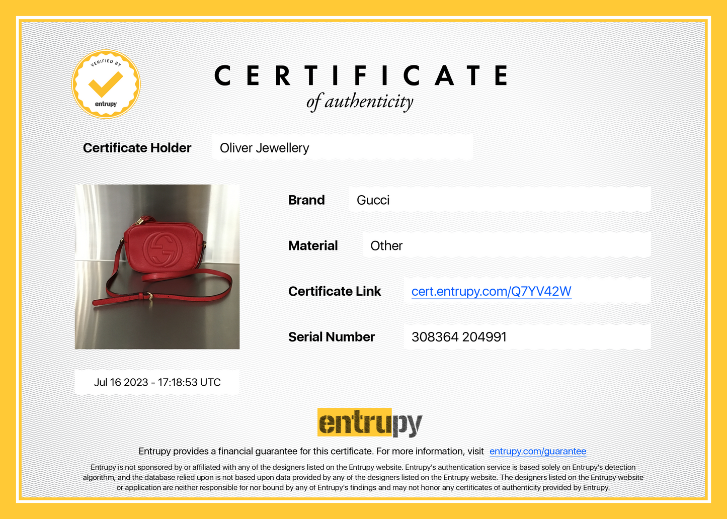 Gucci Red Soho Small Leather Disco Bag