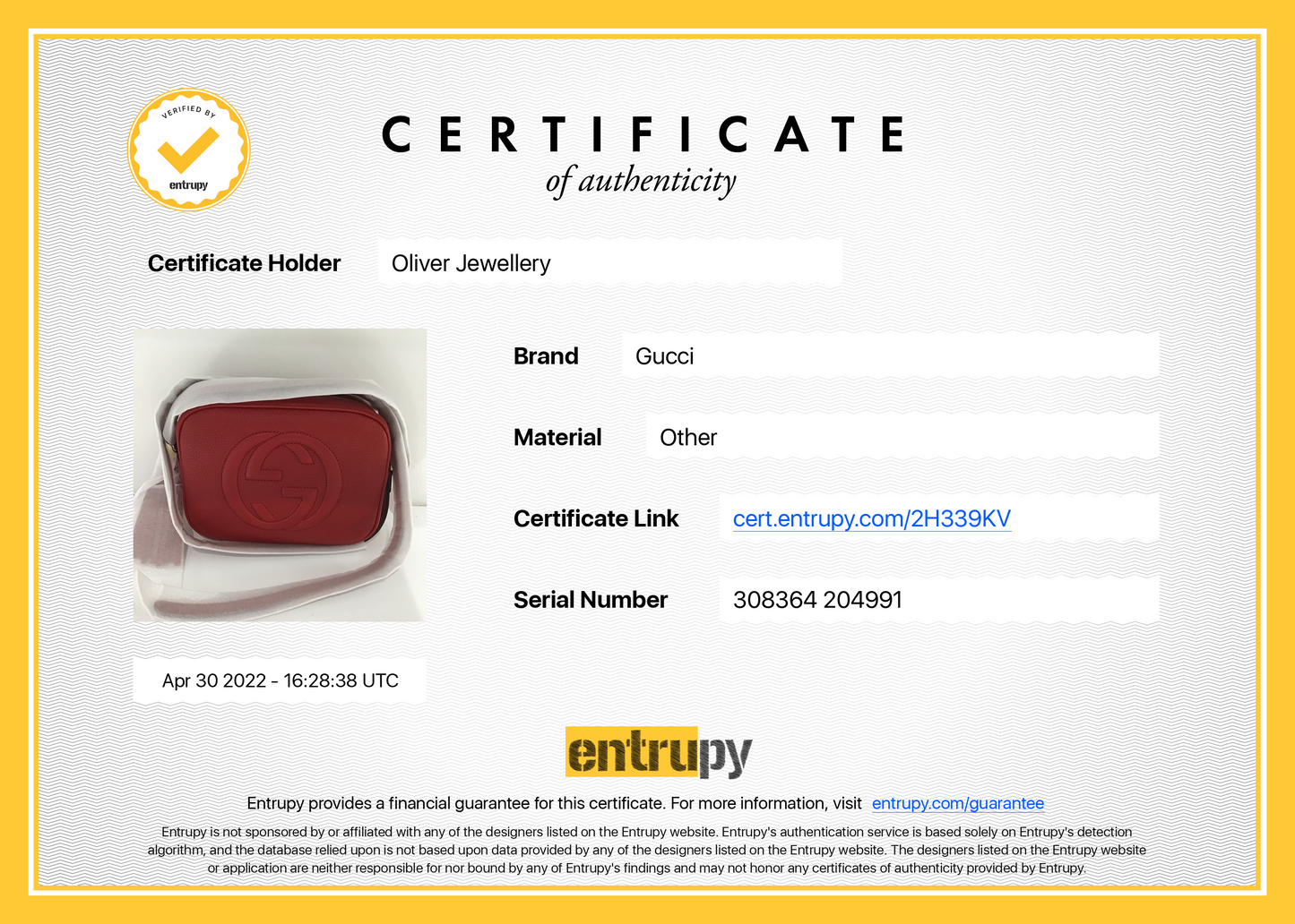 Gucci Red Soho Small Leather Disco Bag